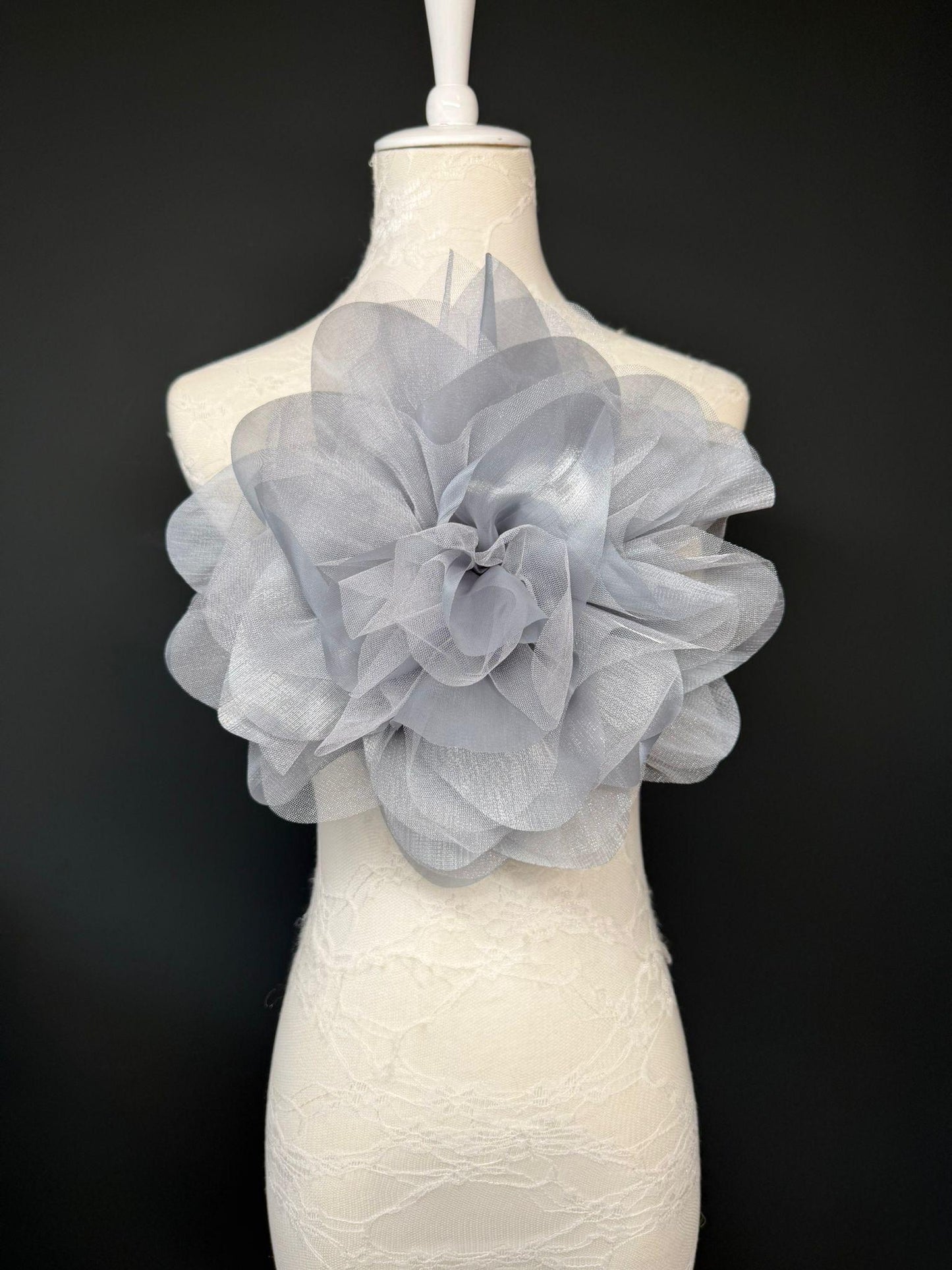 Oversized Large Organza Corsage Flower, Blush Pink , 5 colours, 11”, 27cm