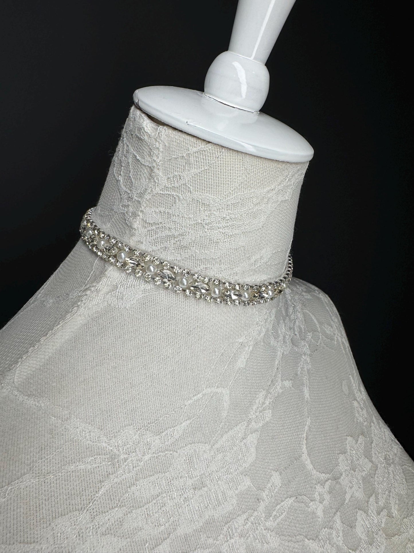 Pearl Jewel Choker: Handmade Elegant Bridal Necklace, Diamante, Jewels, Silver, Gold