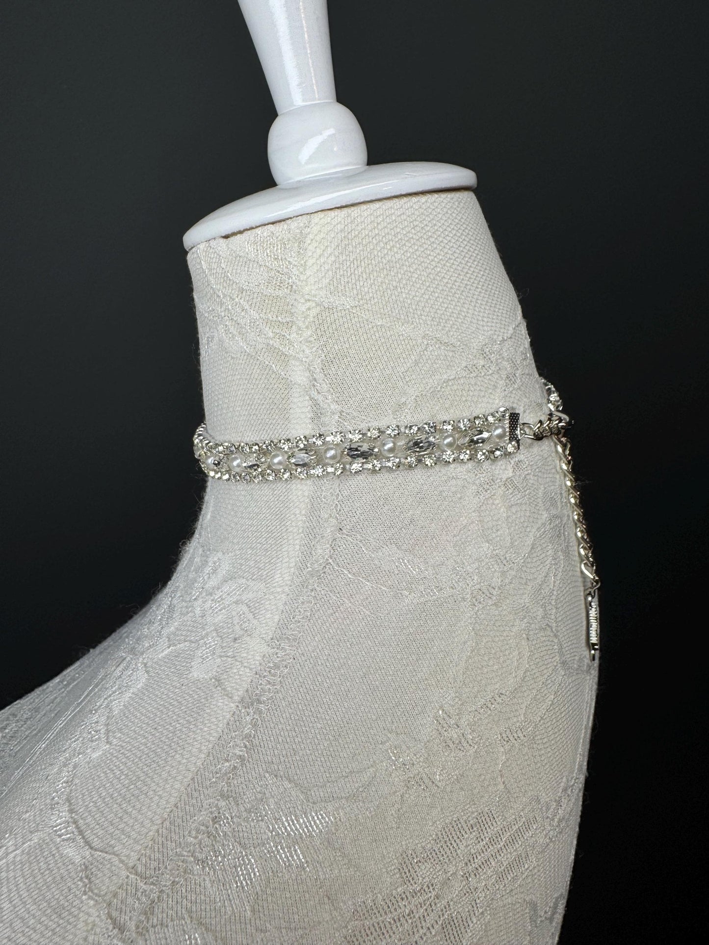 Pearl Jewel Choker: Handmade Elegant Bridal Necklace, Diamante, Jewels, Silver, Gold