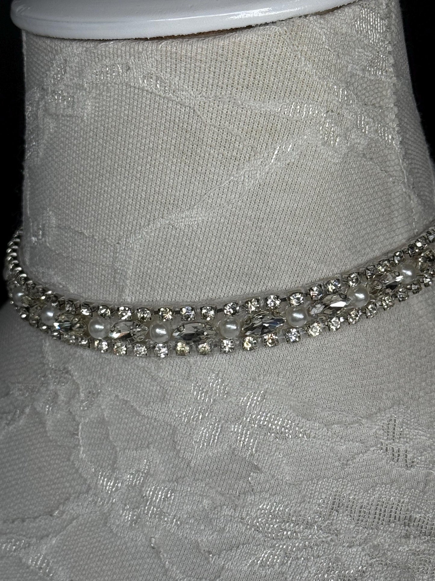 Pearl Jewel Choker: Handmade Elegant Bridal Necklace, Diamante, Jewels, Silver, Gold