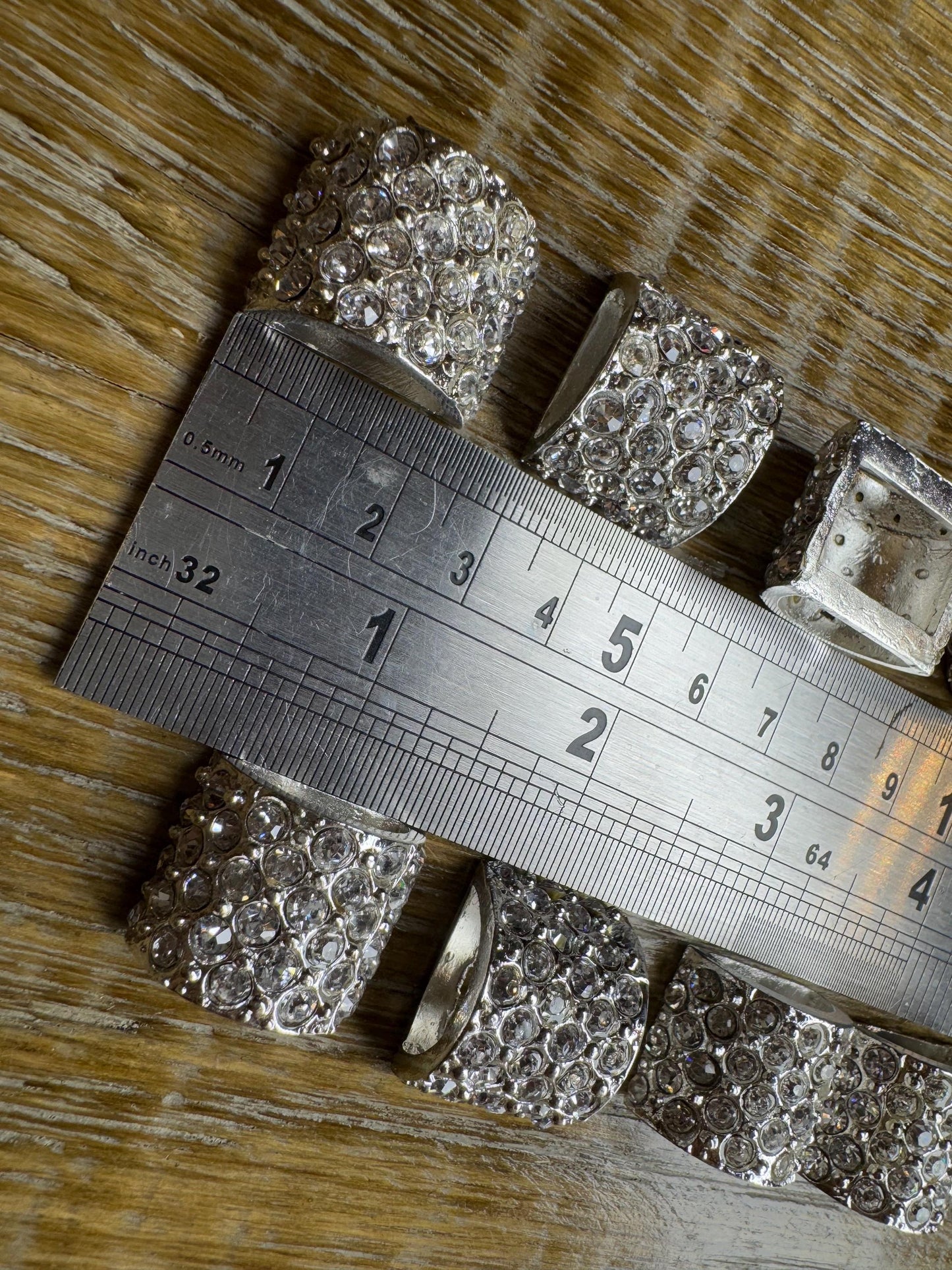 2” Rhinestone Buckle, Silver Diamanté Buckle, 2” Buckle, 5cm Round, Slider Buckle, Belt Buckle, Tube Buckle