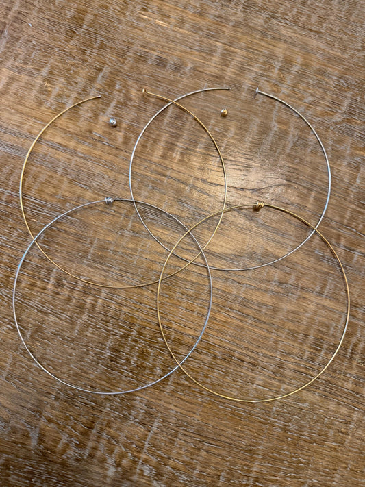 Stainless Steel, Neck wire choker - Silver & Gold, 15cm, 6” Elegant, Festvial, Gift, Dress Accessory