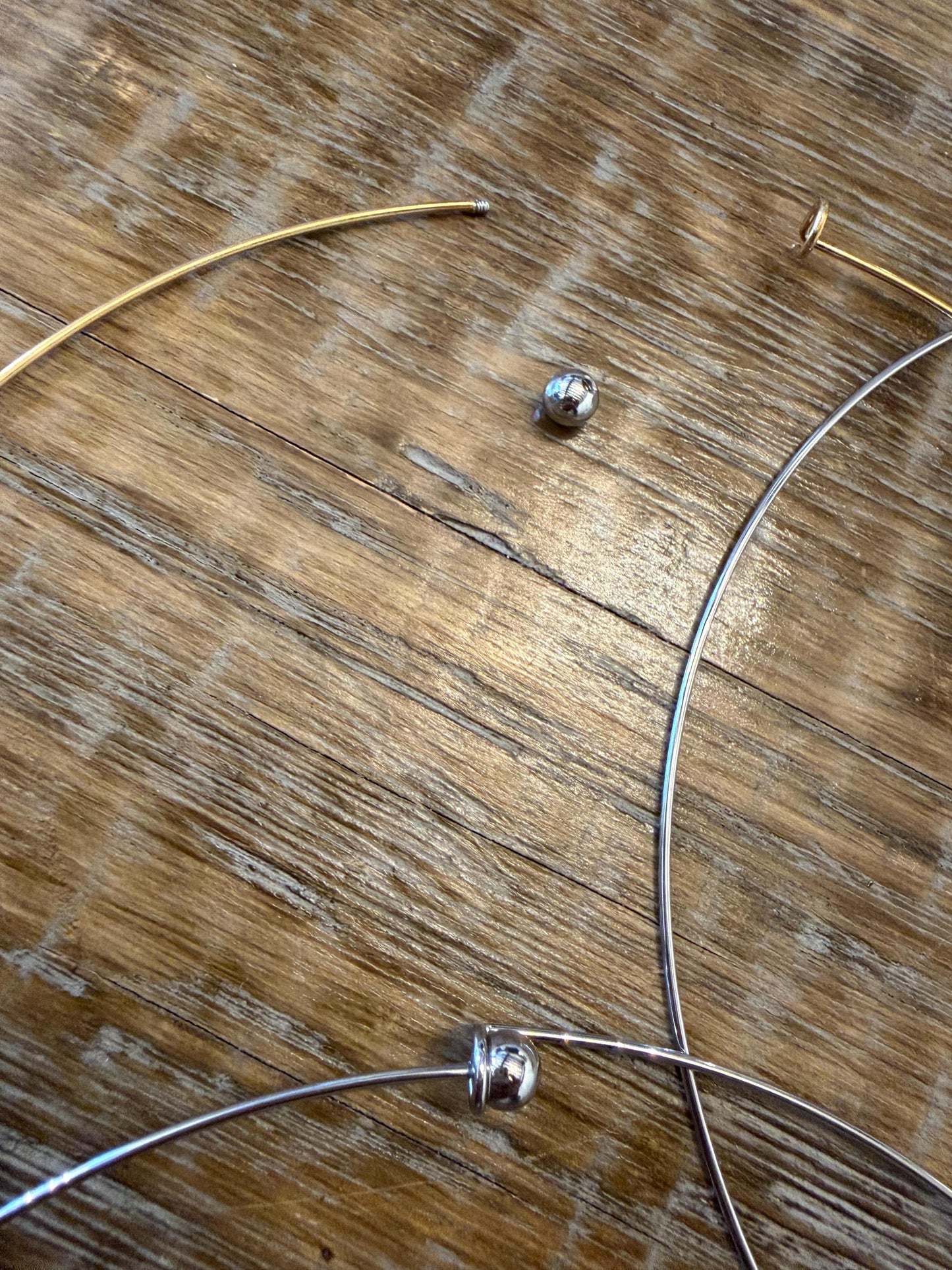 Stainless Steel, Neck wire choker - Silver & Gold, 15cm, 6” Elegant, Festvial, Gift, Dress Accessory