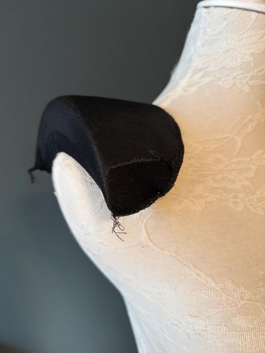 1 pair, Deep Covered Shoulder Pads, 4cm Thickness, Black, Ivory, UK Made