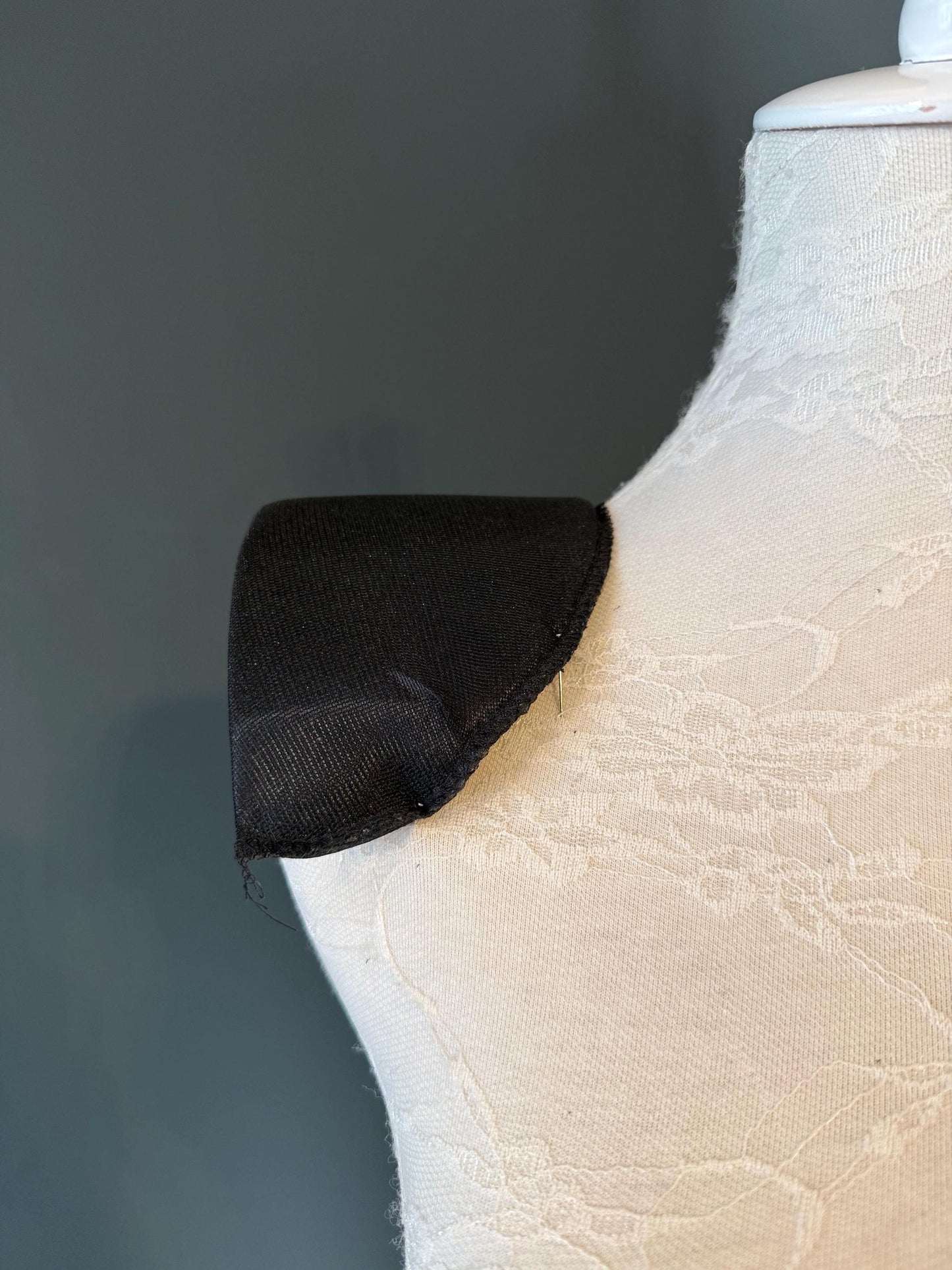 1 pair, Deep Covered Shoulder Pads, 4cm Thickness, Black, Ivory, UK Made