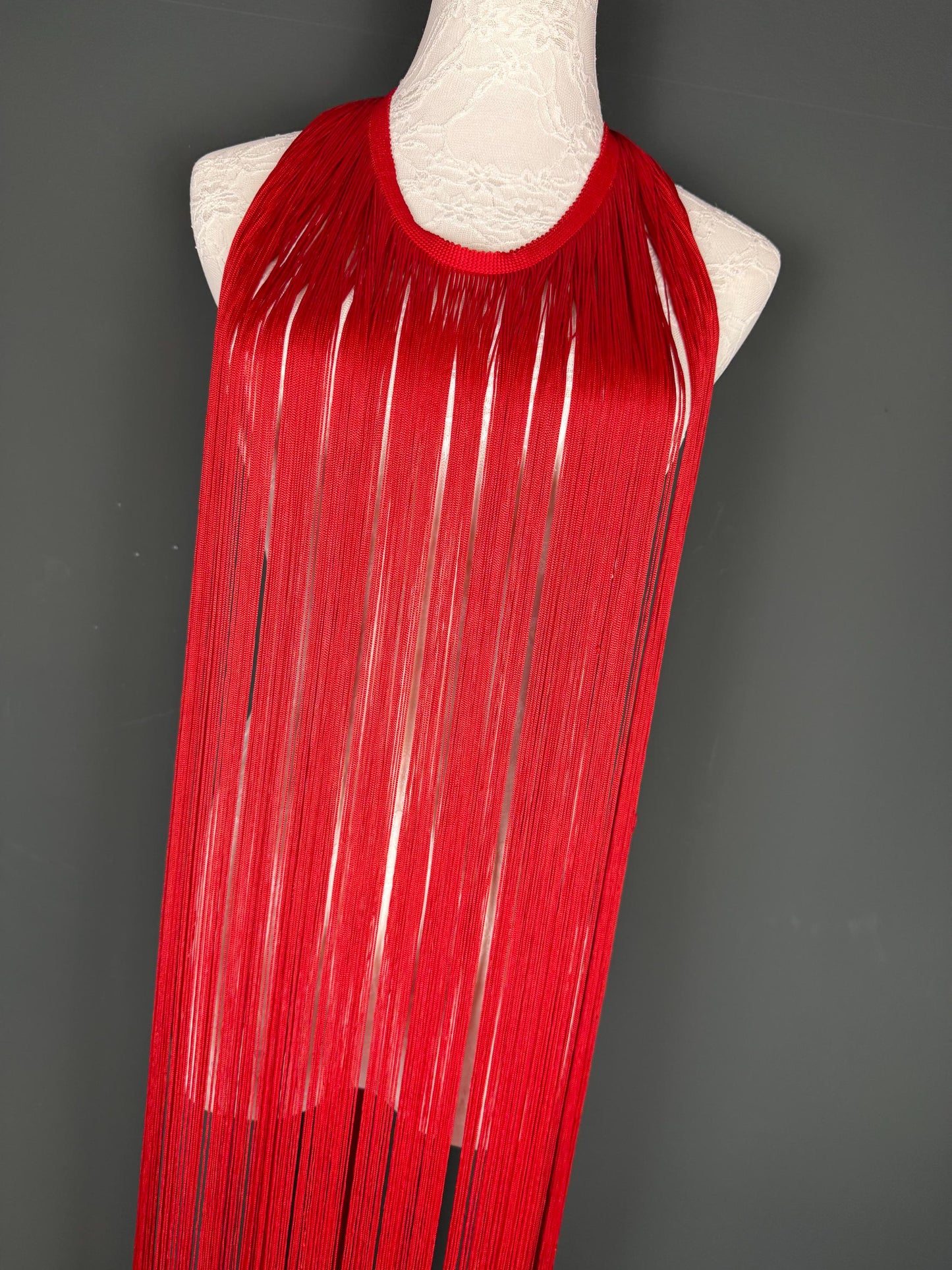 67" Dense Fringe Trim Red, 4 Colour Options