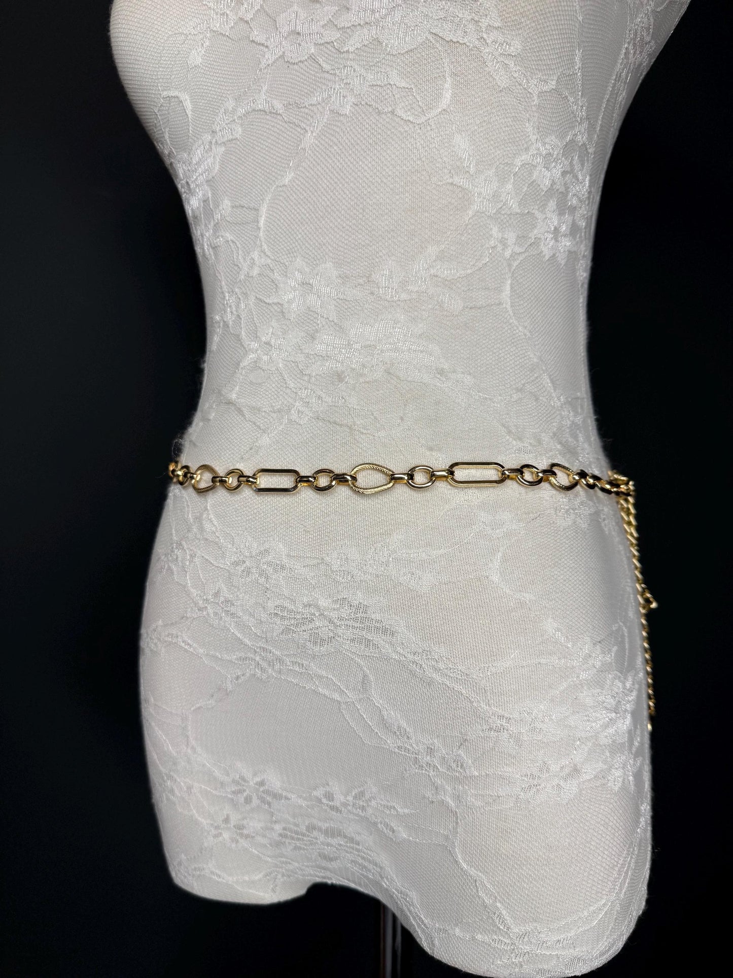 X-Long Belt, Gold, Silver Metal Chain Belt, Chain Belt, Vintage Style Belt, Beads, Fashion Belt, Gift, Quality Belt, Elegant, Swimwear Belt