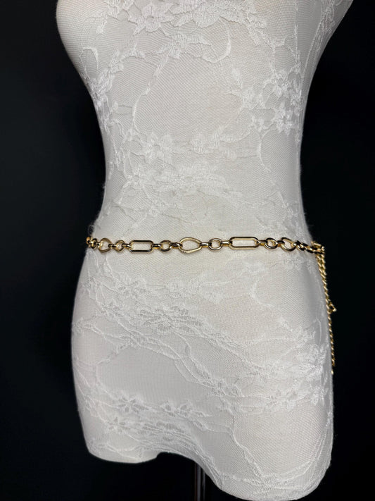X-Long Belt, Gold, Silver Metal Chain Belt, Chain Belt, Vintage Style Belt, Beads, Fashion Belt, Gift, Quality Belt, Elegant, Swimwear Belt
