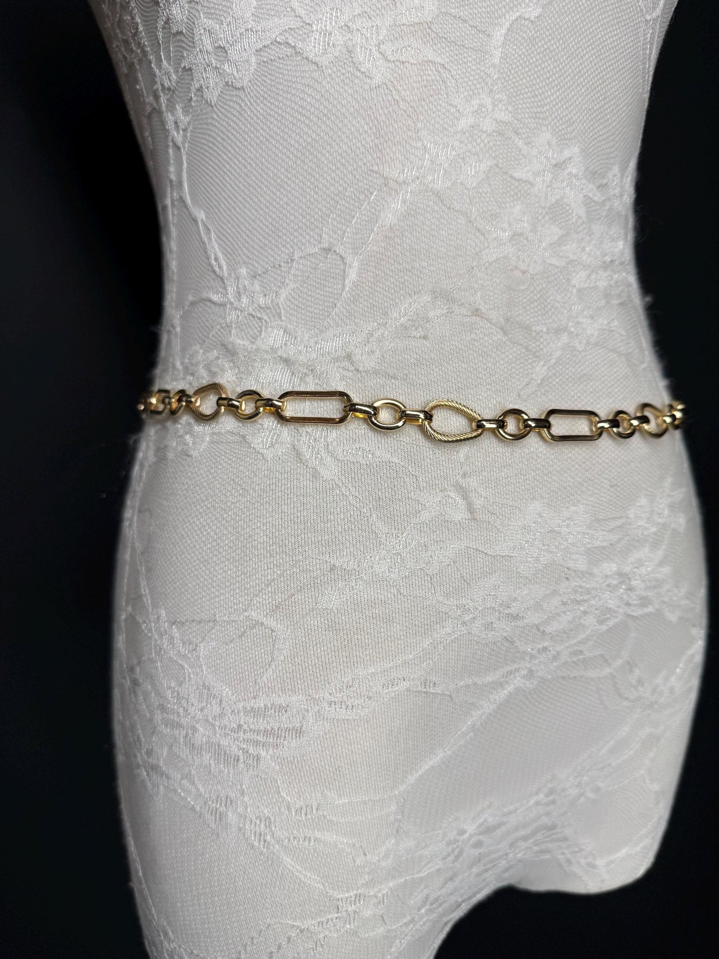 X-Long Belt, Gold, Silver Metal Chain Belt, Chain Belt, Vintage Style Belt, Beads, Fashion Belt, Gift, Quality Belt, Elegant, Swimwear Belt
