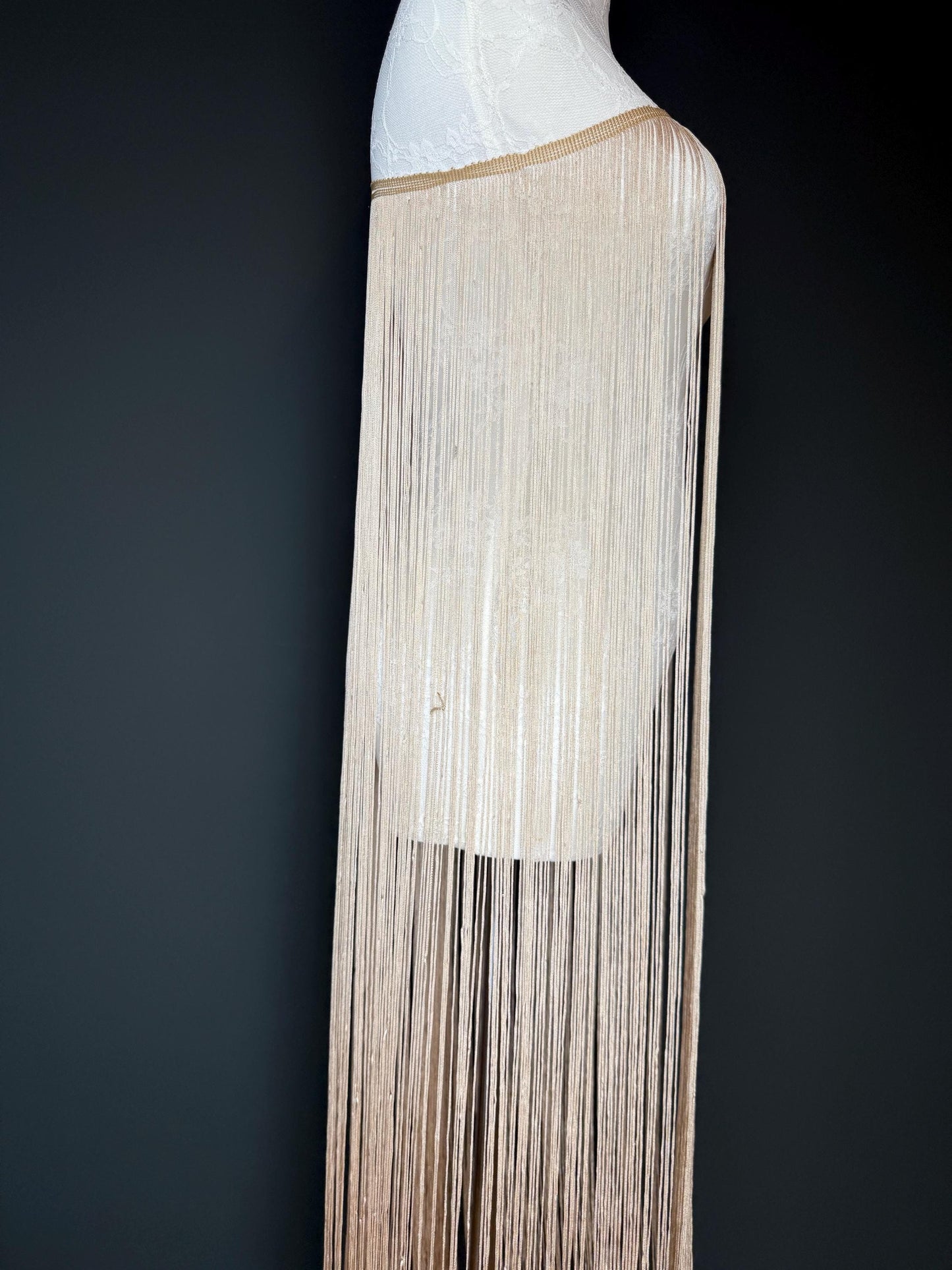 Champagne Fringe Trim, 40" Wide, Dense Quality, 27 Colour Options
