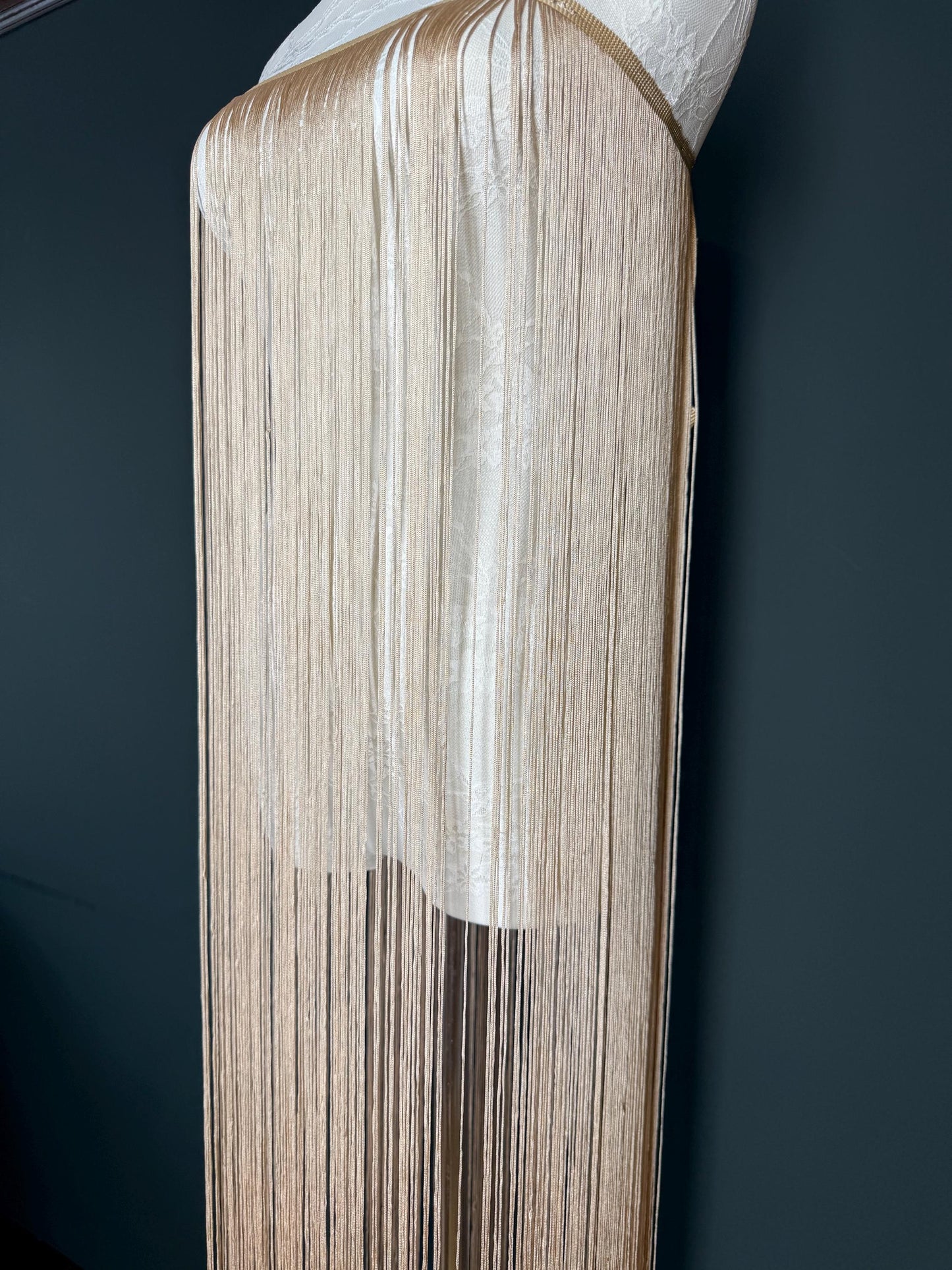 Champagne Fringe Trim, 40" Wide, Dense Quality, 27 Colour Options