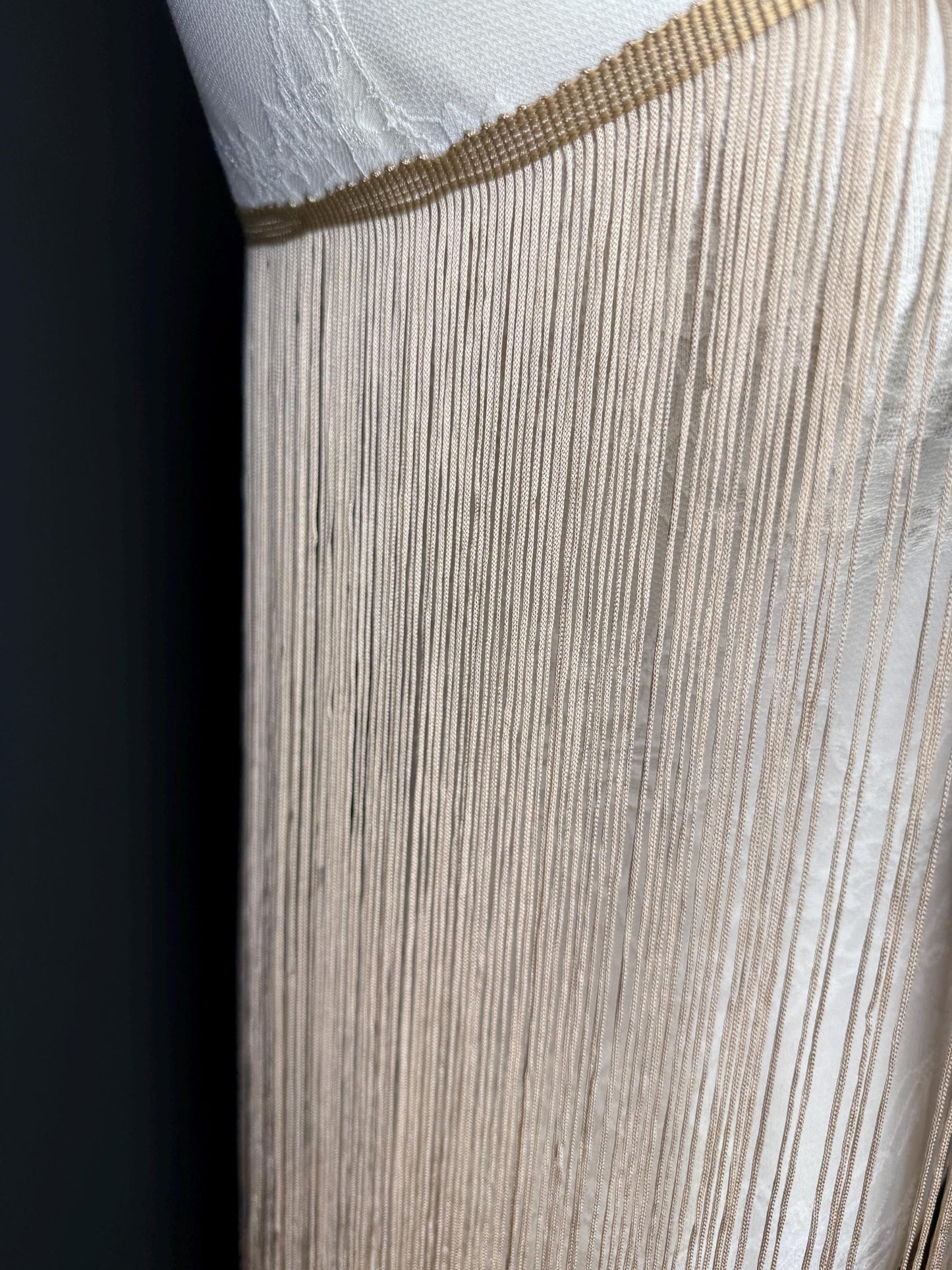 Champagne Fringe Trim, 40" Wide, Dense Quality, 27 Colour Options