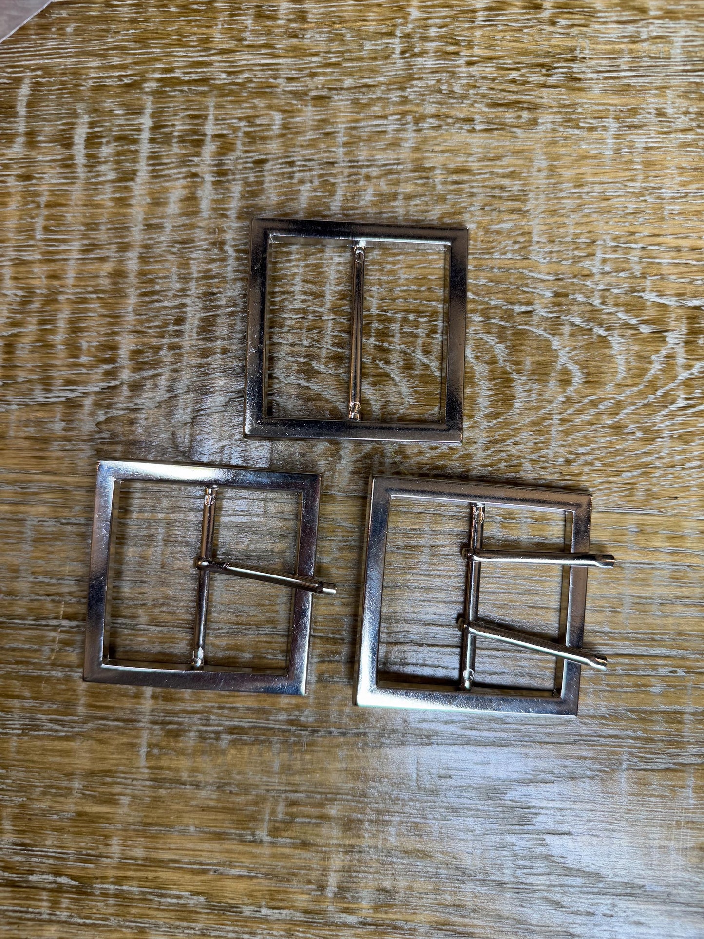 Metal Silver Square Buckle, 5cm Middle Bar, Costume Couture