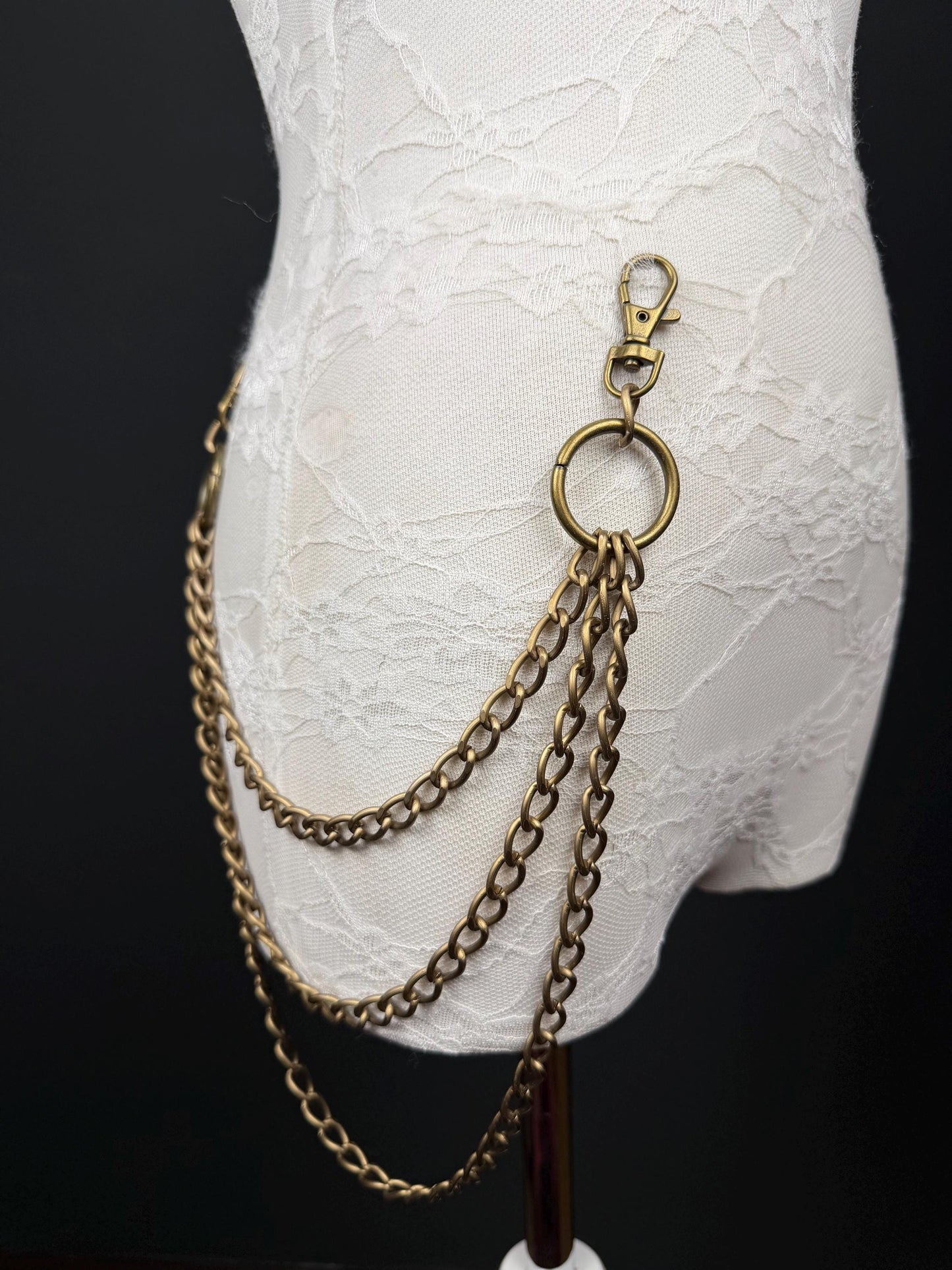 Layered Jeans Chains, Street Fashion, Hip Hop, 6 size selection, Silver, 3 Layers, Antique Brass, Gold, Silver, Festival, Bags, Gift, Jeans