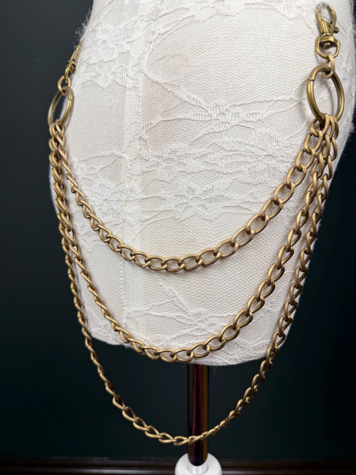 Layered Jeans Chains, Street Fashion, Hip Hop, 6 size selection, Silver, 3 Layers, Antique Brass, Gold, Silver, Festival, Bags, Gift, Jeans
