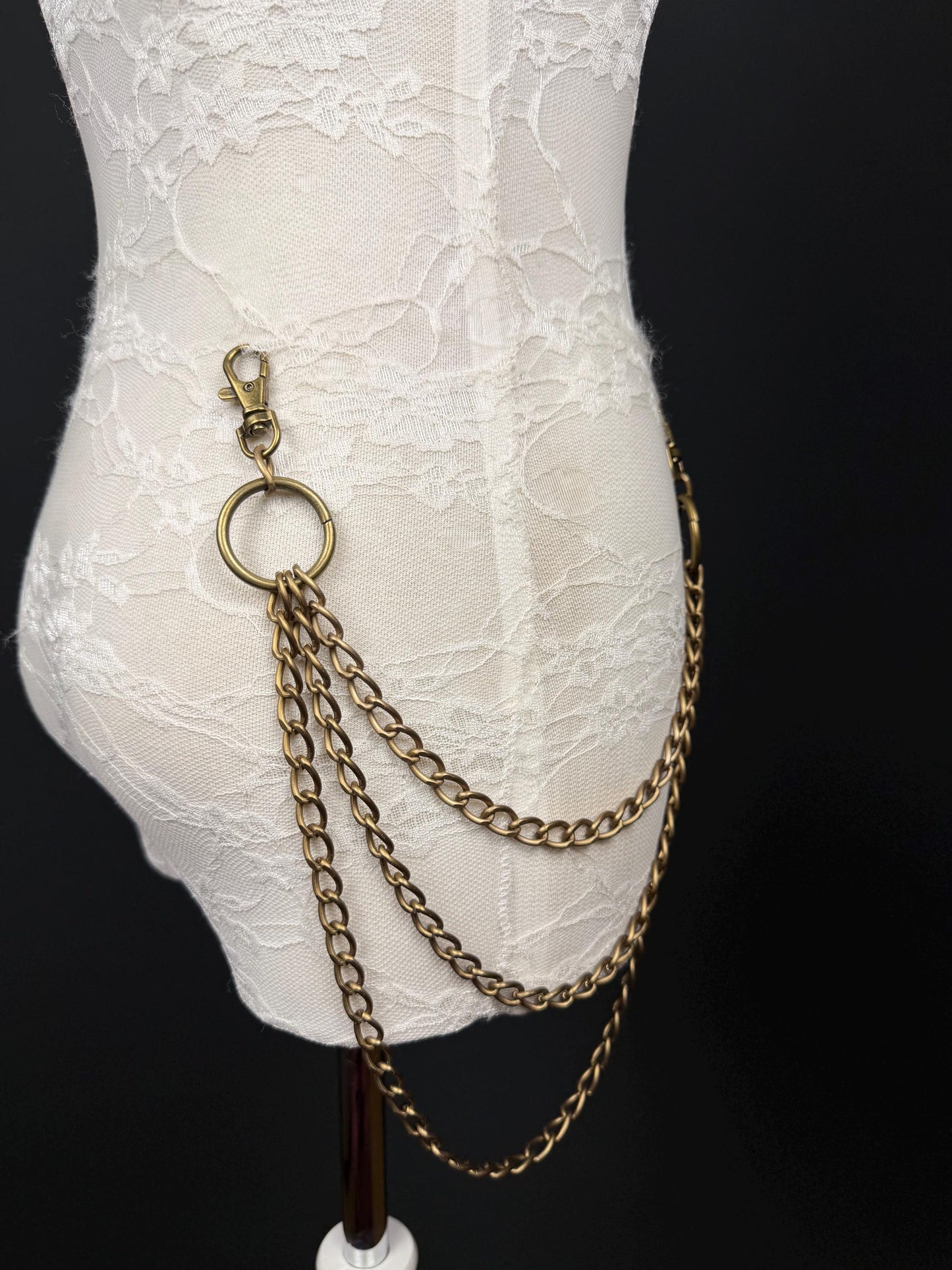 Layered Jeans Chains, Street Fashion, Hip Hop, 6 size selection, Silver, 3 Layers, Antique Brass, Gold, Silver, Festival, Bags, Gift, Jeans
