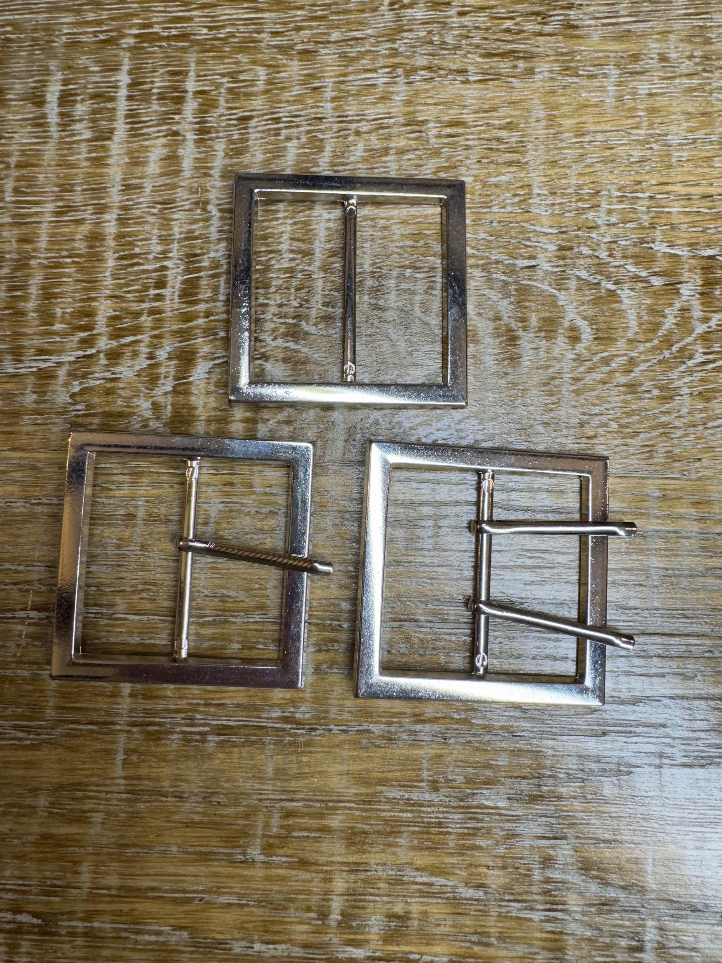 Metal Silver Square Buckle, 5cm Middle Bar, Costume Couture
