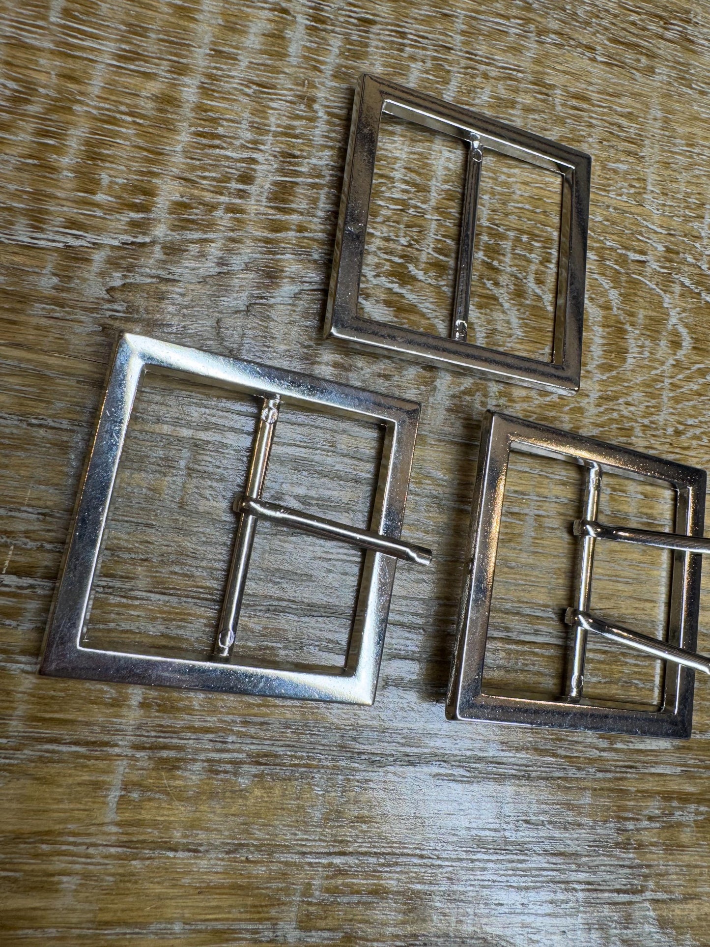 Metal Silver Square Buckle, 5cm Middle Bar, Costume Couture