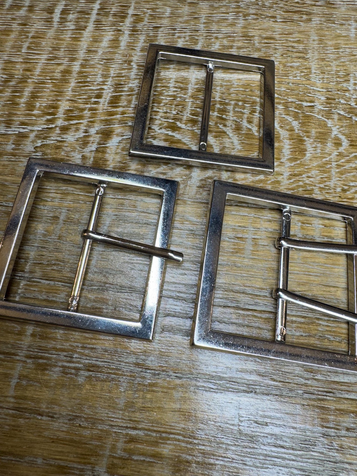 Metal Silver Square Buckle, 5cm Middle Bar, Costume Couture