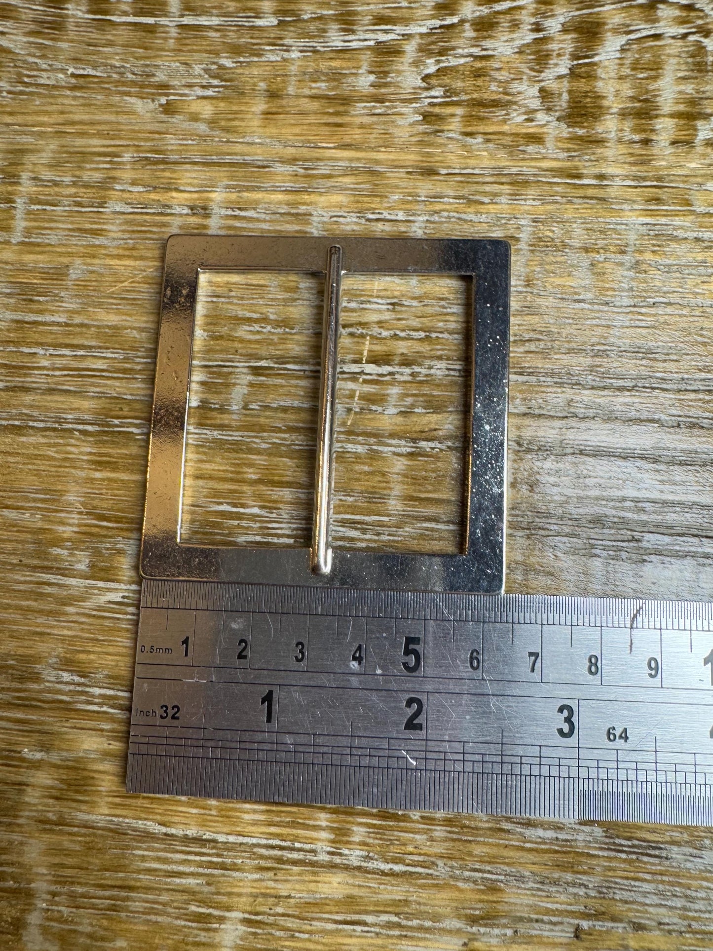 Metal Silver Square Buckle, 5cm Middle Bar, Costume Couture