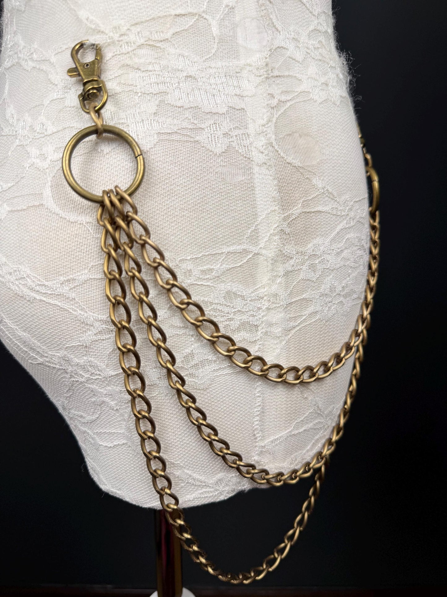 Layered Jeans Chains, Street Fashion, Hip Hop, 6 size selection, Silver, 3 Layers, Antique Brass, Gold, Silver, Festival, Bags, Gift, Jeans