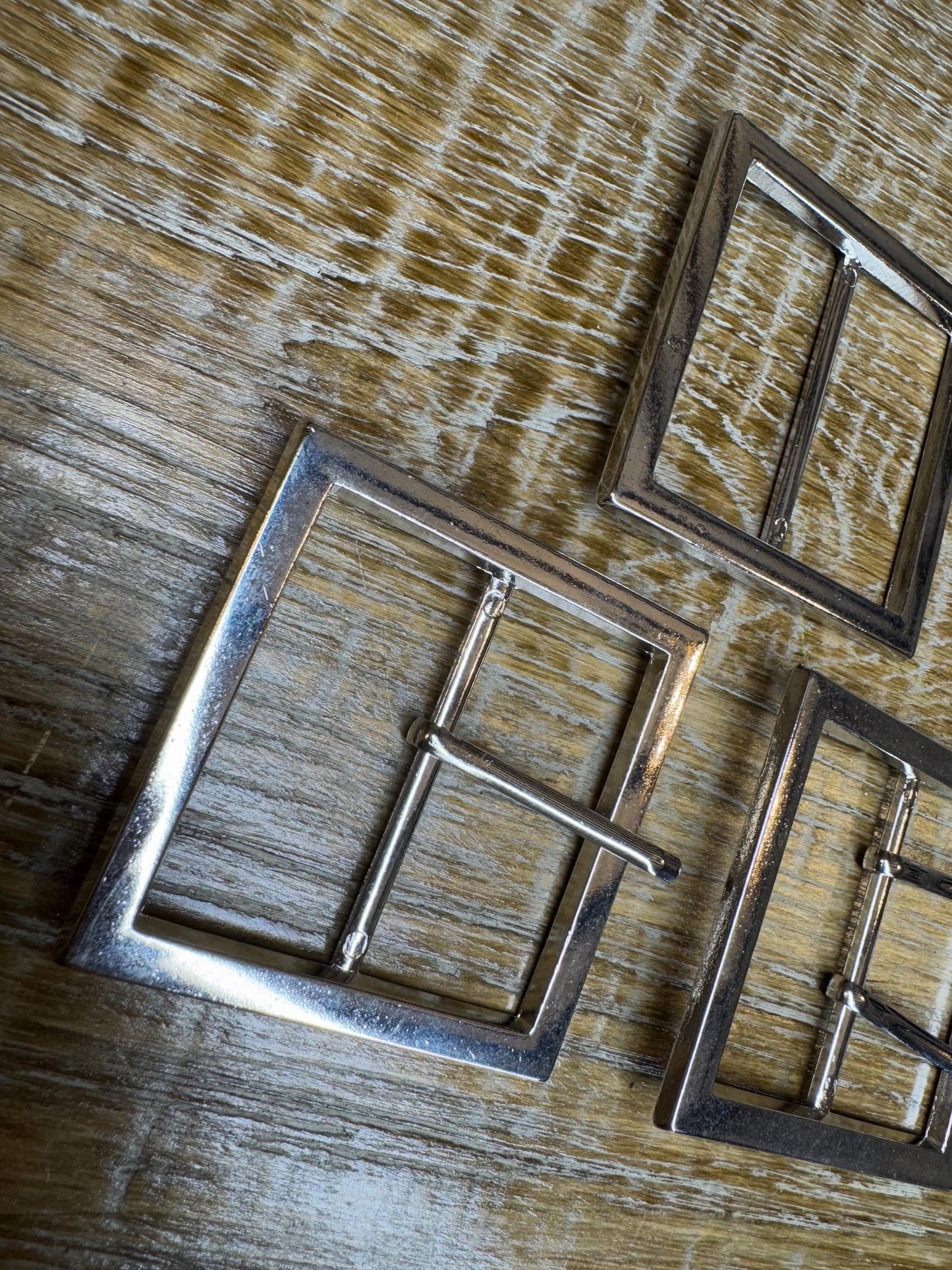 Metal Silver Square Buckle, 5cm Middle Bar, Costume Couture