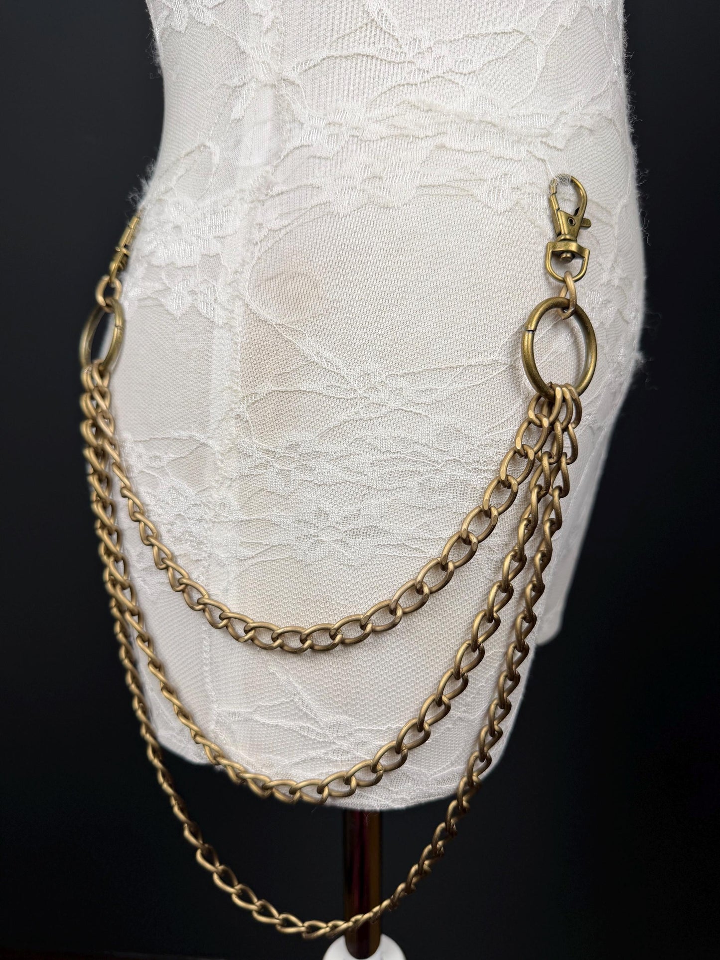 Layered Jeans Chains, Street Fashion, Hip Hop, 6 size selection, Silver, 3 Layers, Antique Brass, Gold, Silver, Festival, Bags, Gift, Jeans