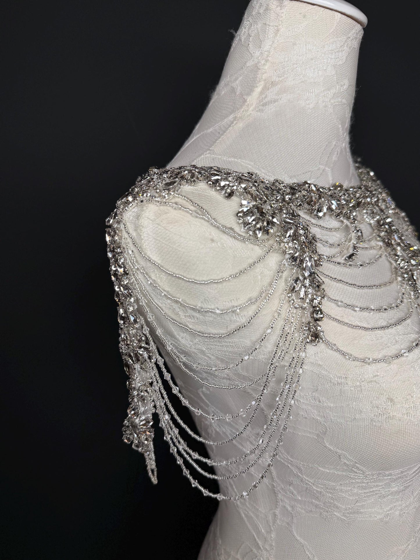 Jewel Shoulder Accessory, Bridal, Elegant, Rhinestone, Beaded shoulder jewellery