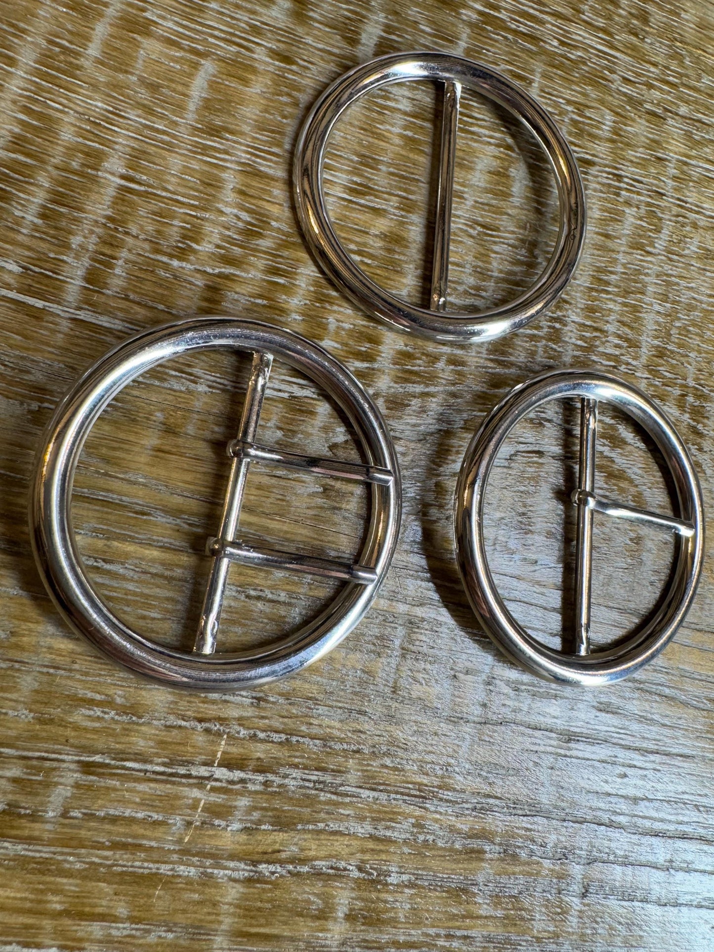 Buckle, Metal Silver Buckle, 5cm, 2” Middle Bar, 6.5cm, 2.5” Round size, Slider, Belt Buckle, Prongs, Costumes, Couture, Elegant, Fashion
