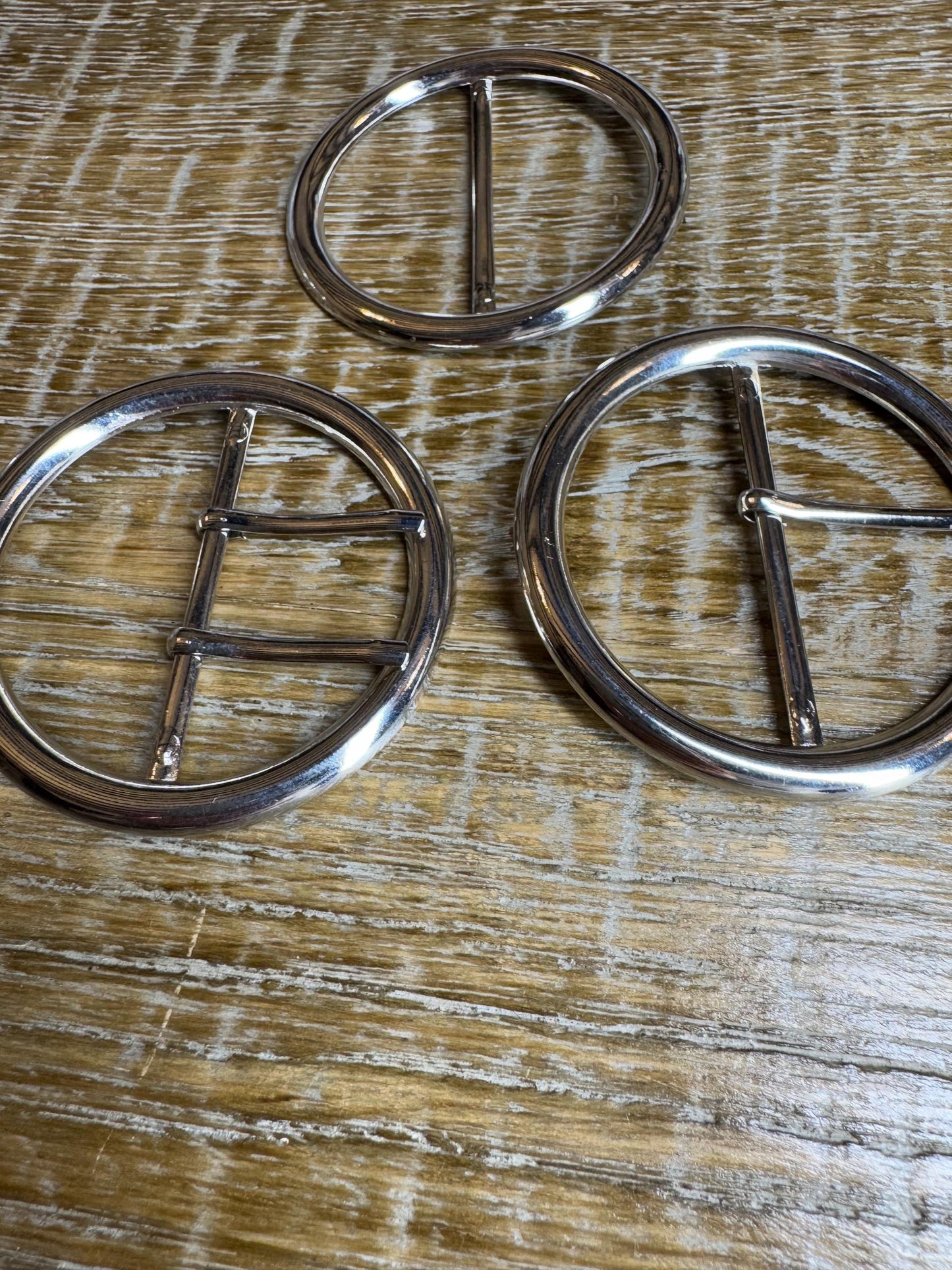 Buckle, Metal Silver Buckle, 5cm, 2” Middle Bar, 6.5cm, 2.5” Round size, Slider, Belt Buckle, Prongs, Costumes, Couture, Elegant, Fashion