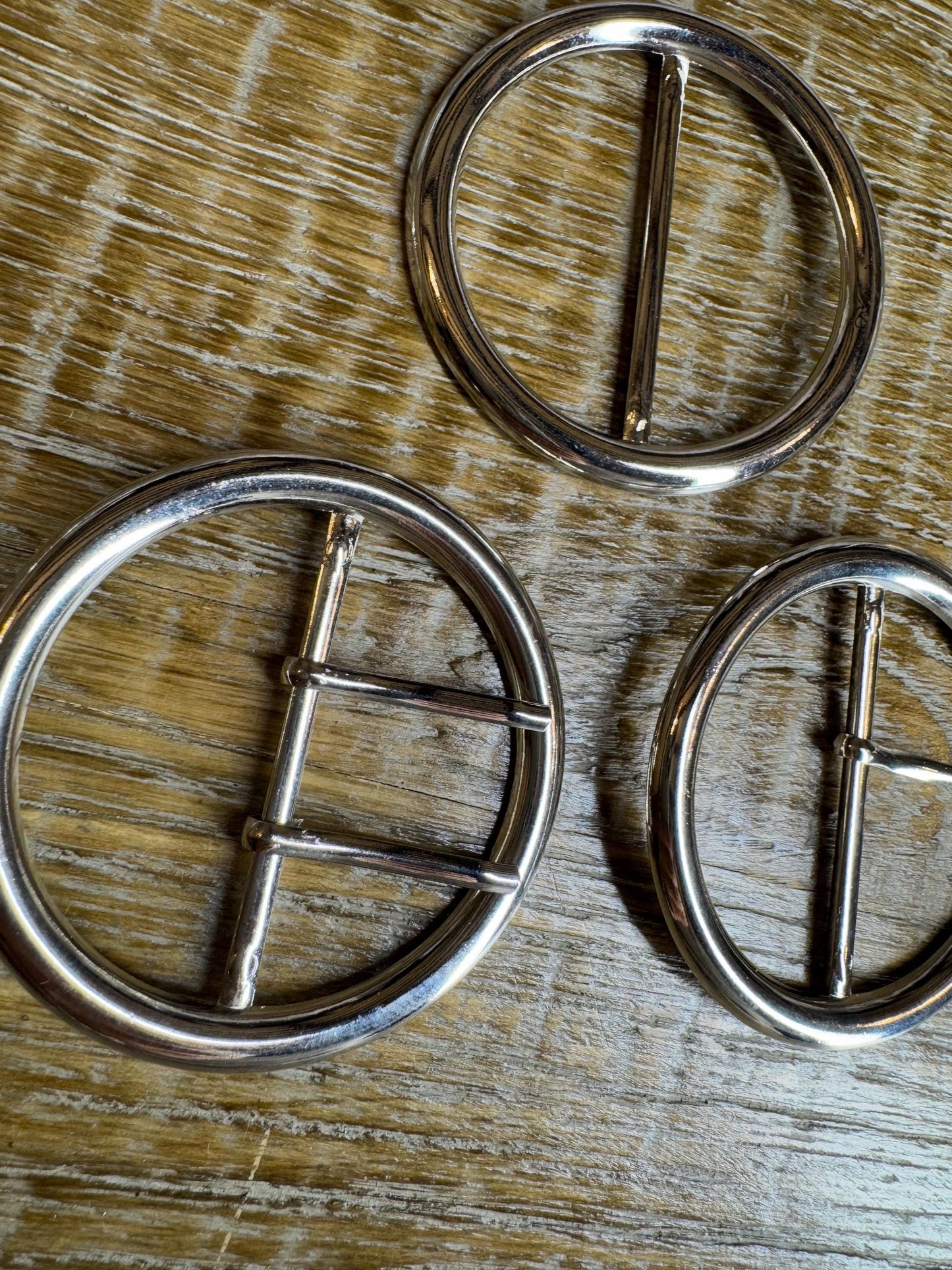Buckle, Metal Silver Buckle, 5cm, 2” Middle Bar, 6.5cm, 2.5” Round size, Slider, Belt Buckle, Prongs, Costumes, Couture, Elegant, Fashion