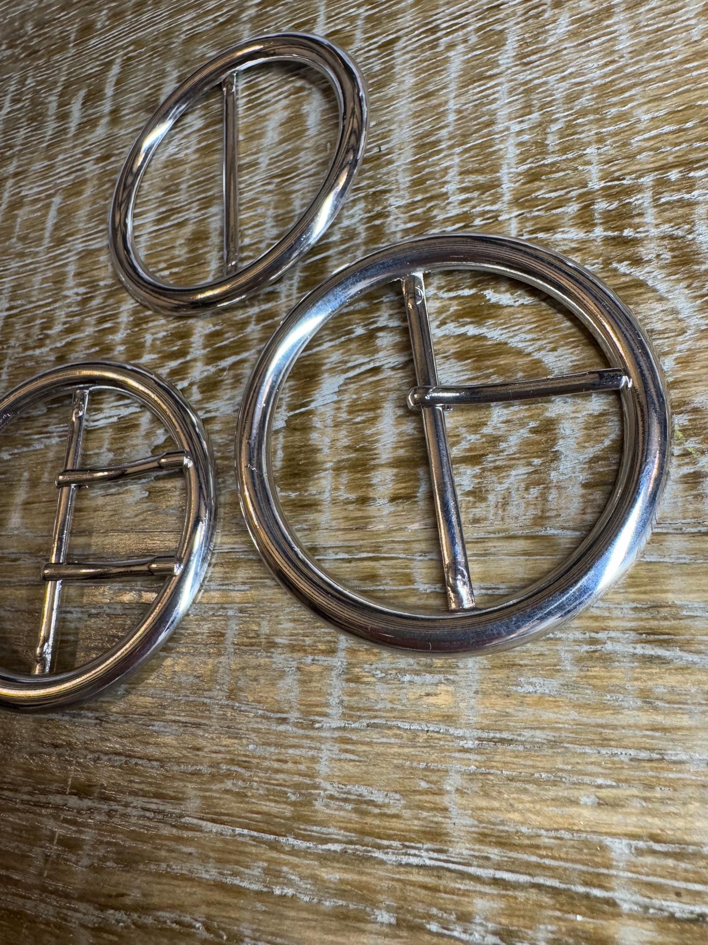 Buckle, Metal Silver Buckle, 5cm, 2” Middle Bar, 6.5cm, 2.5” Round size, Slider, Belt Buckle, Prongs, Costumes, Couture, Elegant, Fashion