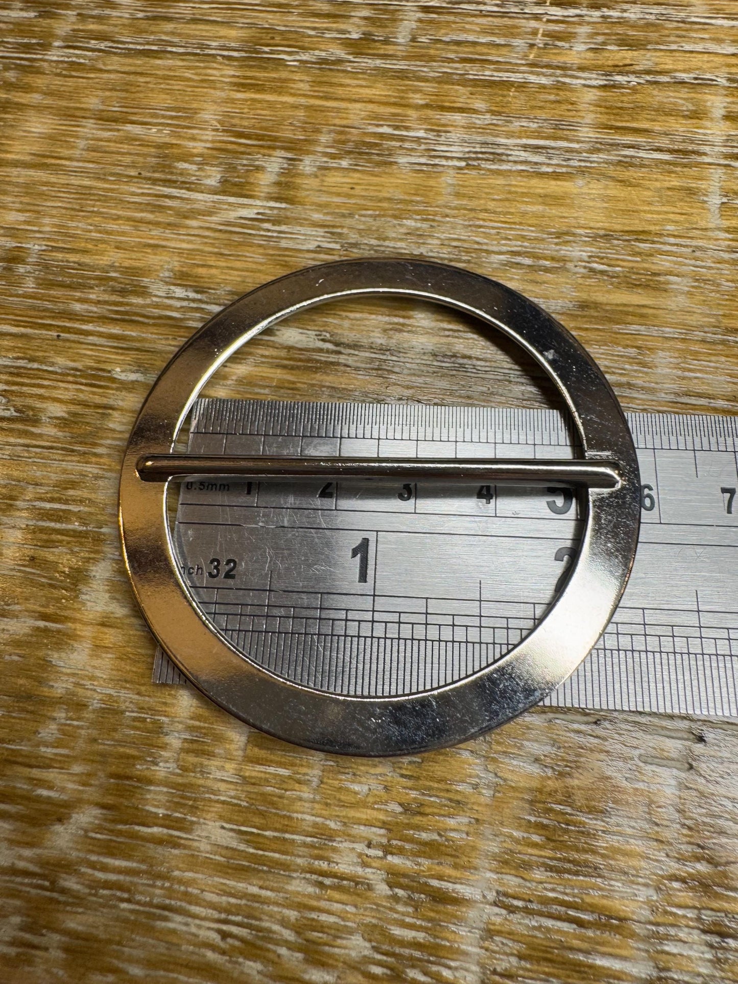 Buckle, Metal Silver Buckle, 5cm, 2” Middle Bar, 6.5cm, 2.5” Round size, Slider, Belt Buckle, Prongs, Costumes, Couture, Elegant, Fashion