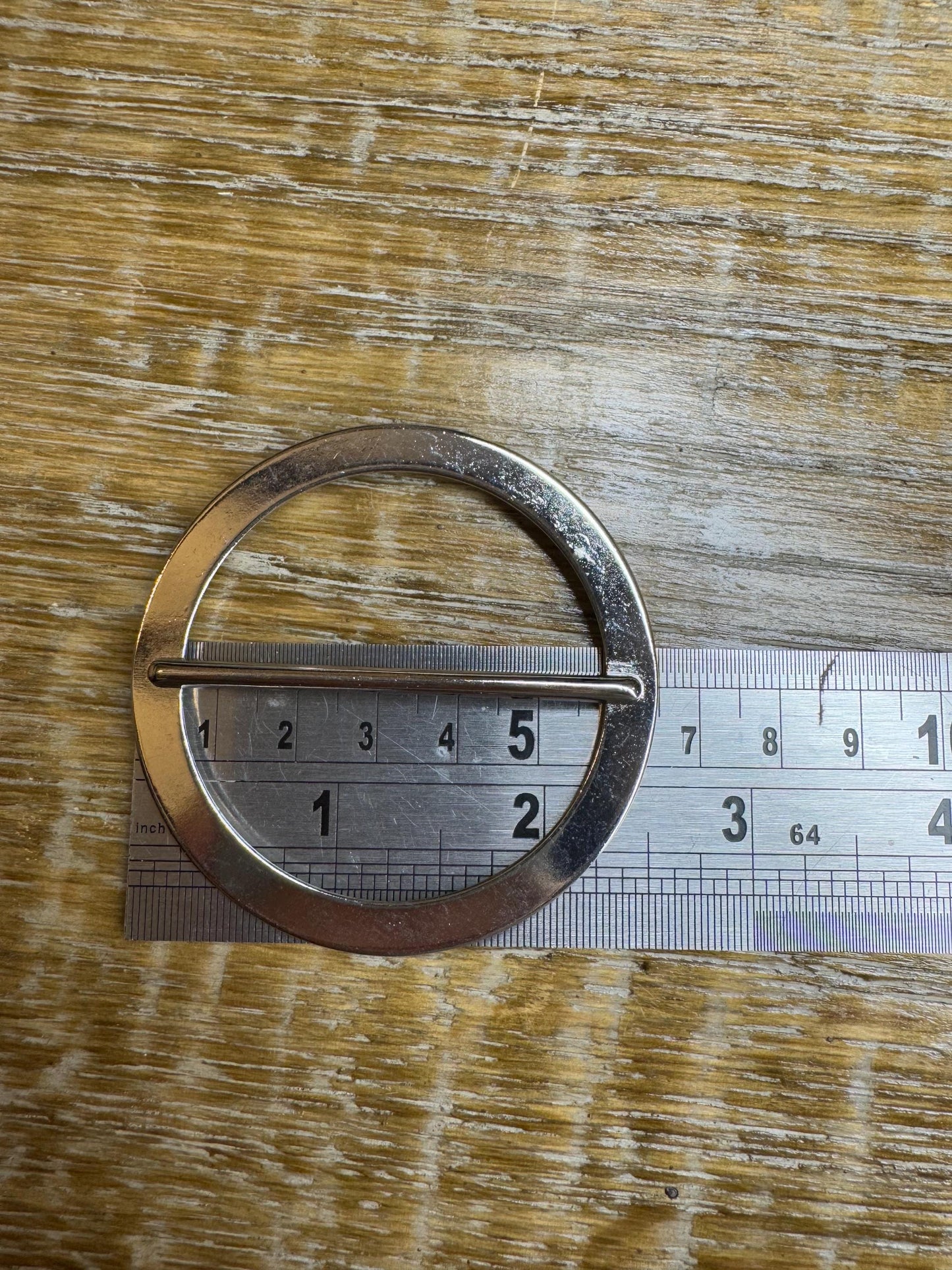 Buckle, Metal Silver Buckle, 5cm, 2” Middle Bar, 6.5cm, 2.5” Round size, Slider, Belt Buckle, Prongs, Costumes, Couture, Elegant, Fashion