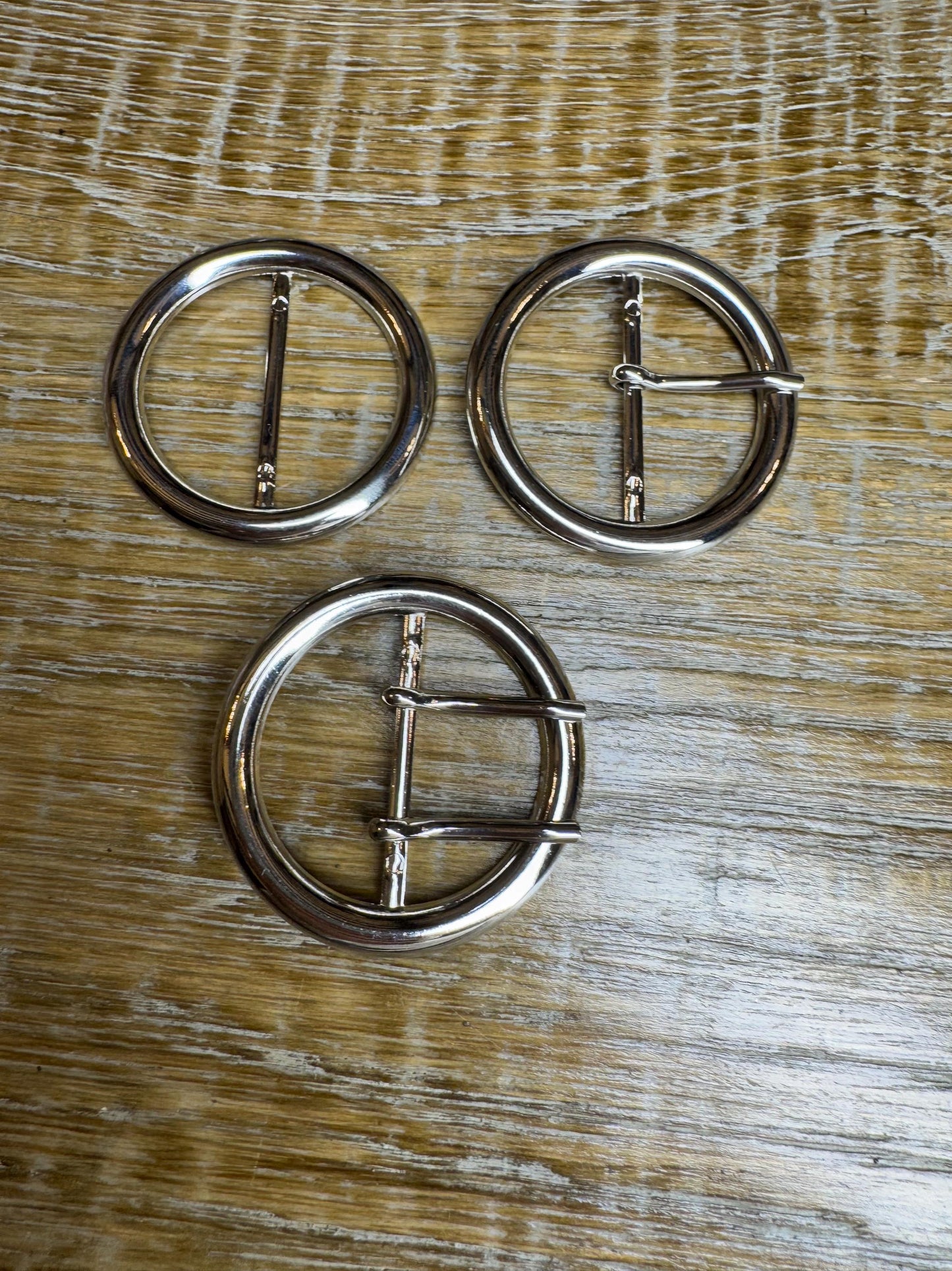 Buckle, Metal Silver Buckle, 4cm, 1.5” Middle Bar, 5cm, 2” Round size, Slider, Belt Buckle, Prongs, Costumes, Couture, Elegant, Fashion