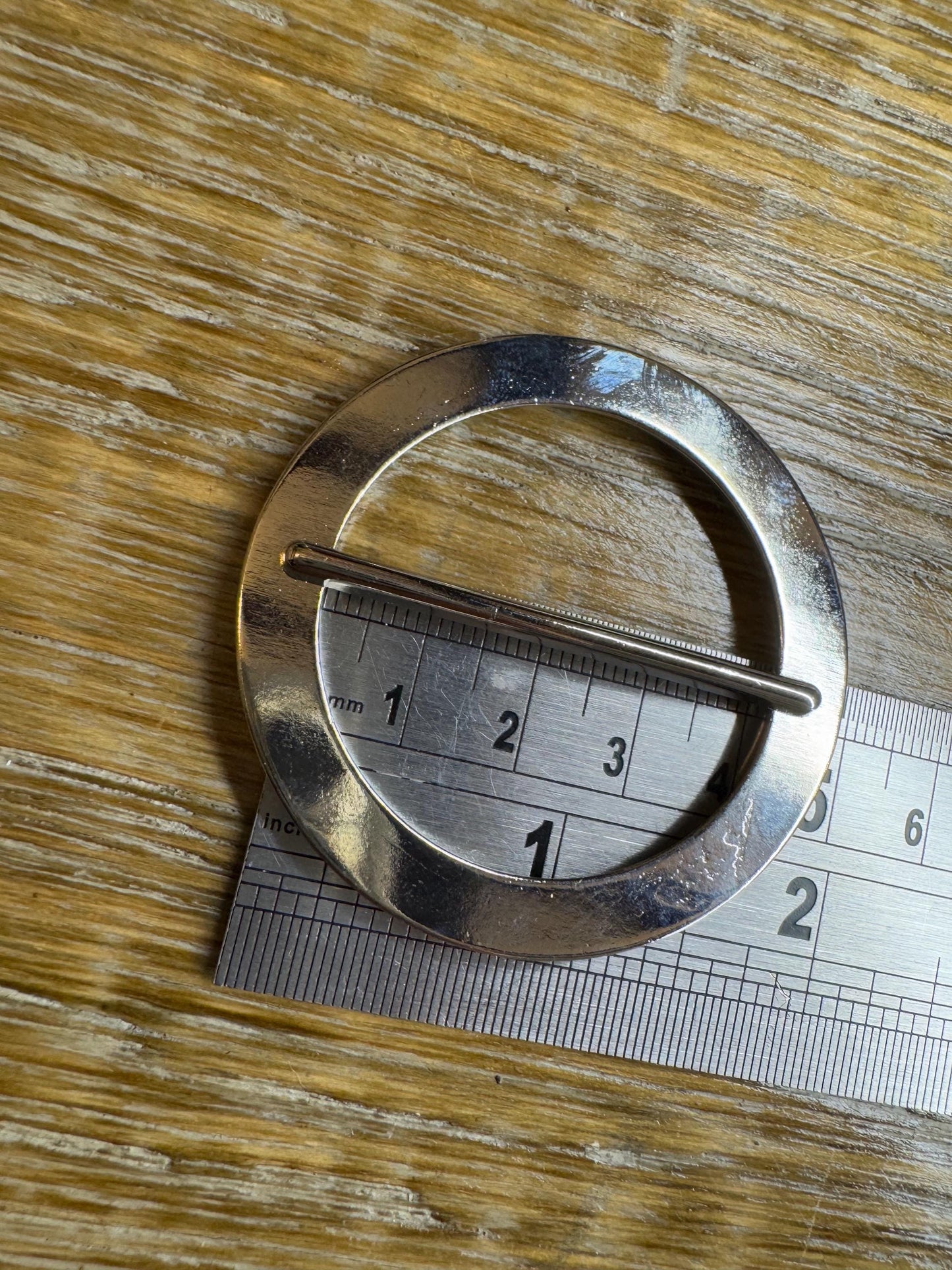 Buckle, Metal Silver Buckle, 4cm, 1.5” Middle Bar, 5cm, 2” Round size, Slider, Belt Buckle, Prongs, Costumes, Couture, Elegant, Fashion