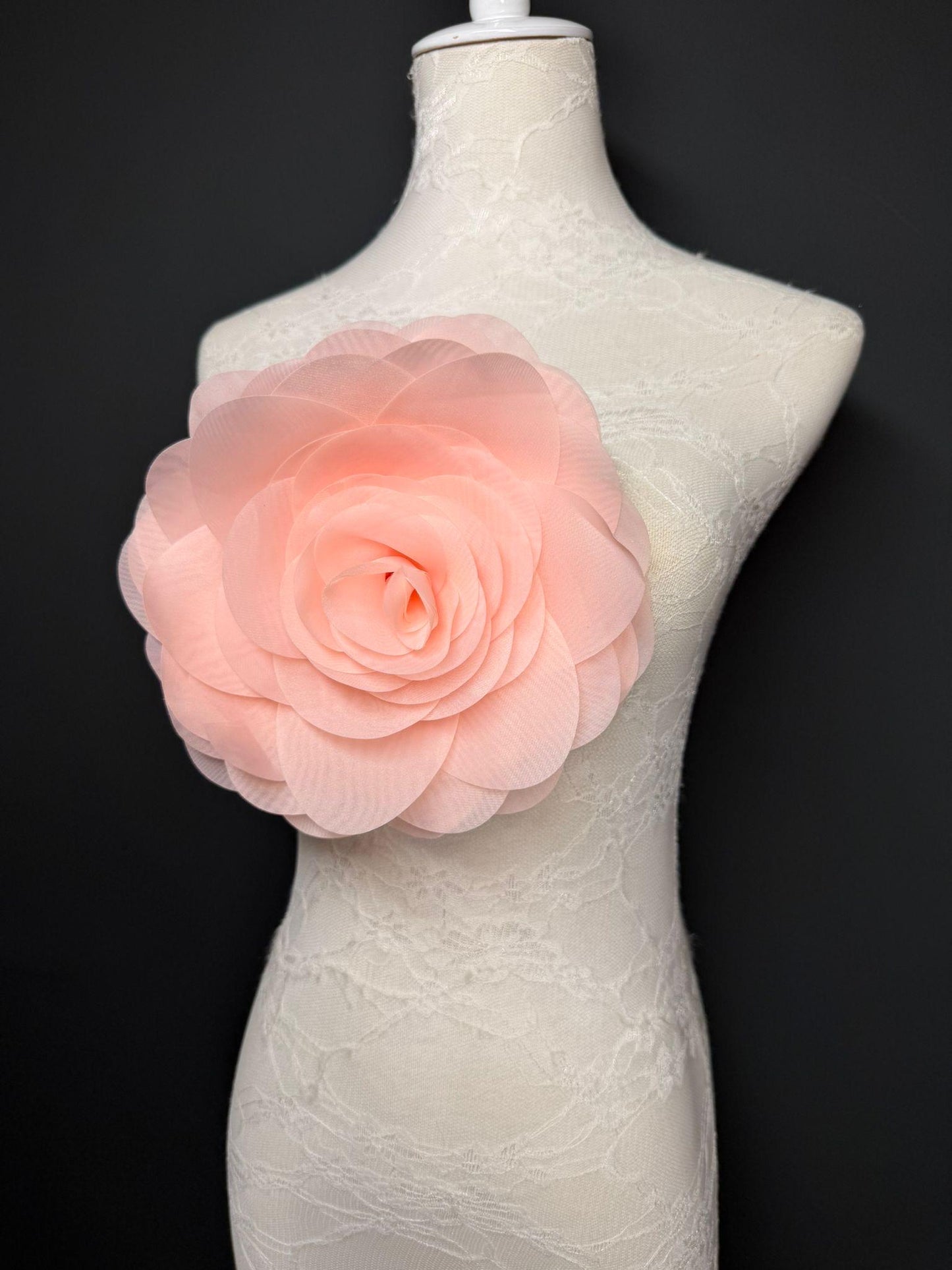 Large Corsage Flower, Peach, 5 colours, 8.5” Wide, 21cm