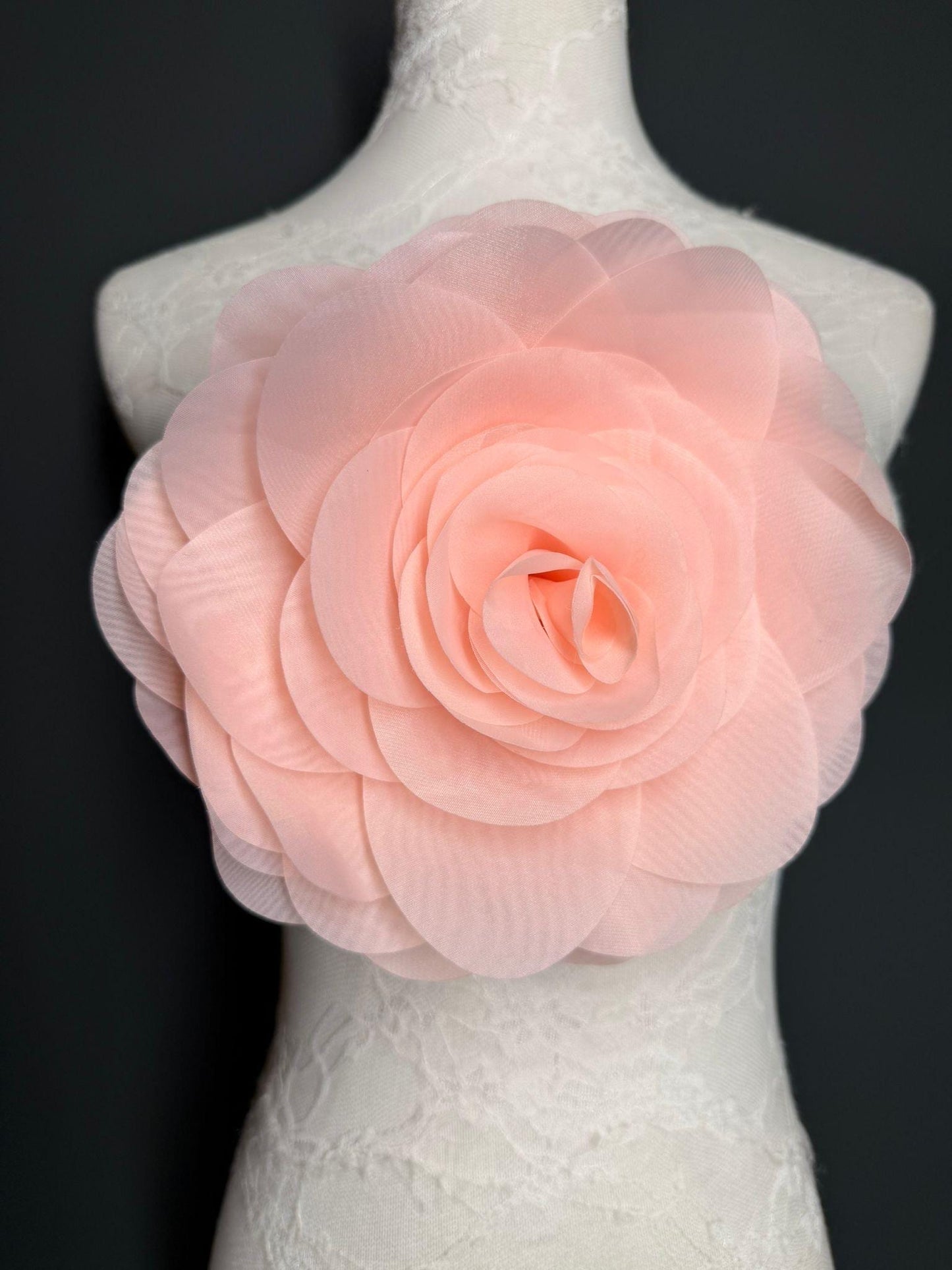 Large Corsage Flower, Peach, 5 colours, 8.5” Wide, 21cm