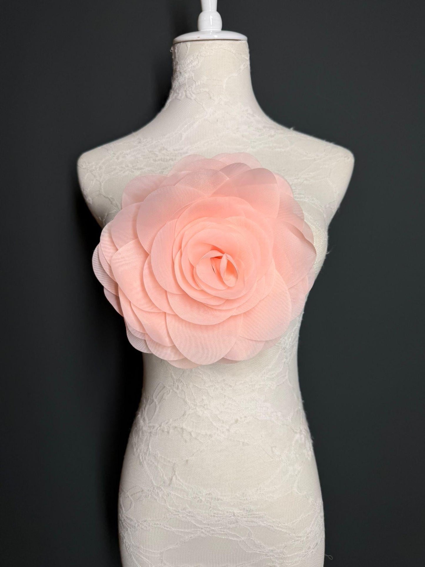 Large Corsage Flower, Peach, 5 colours, 8.5” Wide, 21cm