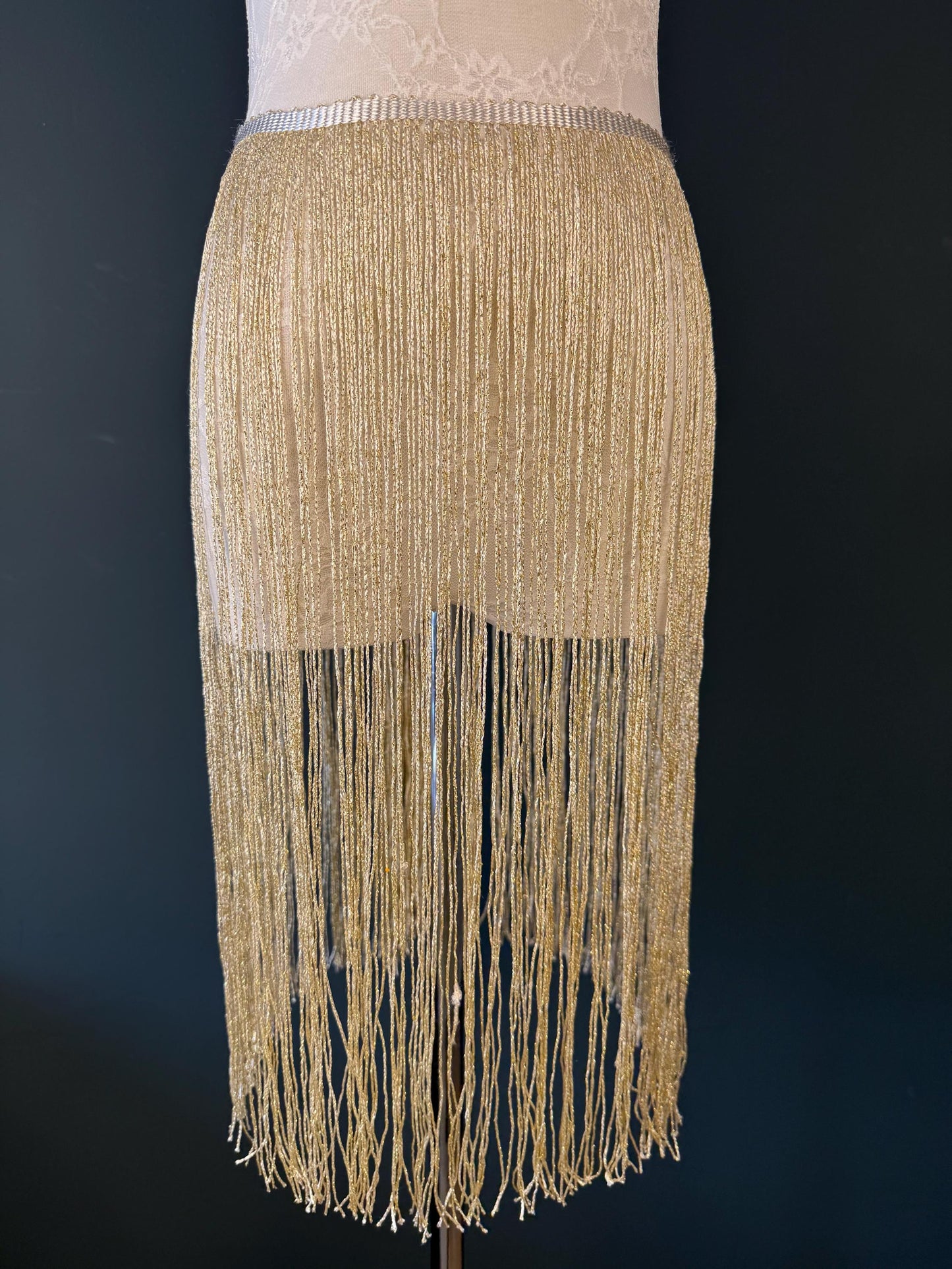 Lurex Fringe Trim 20” Metallic Gold Silver for Costume Dance Dress Sewing