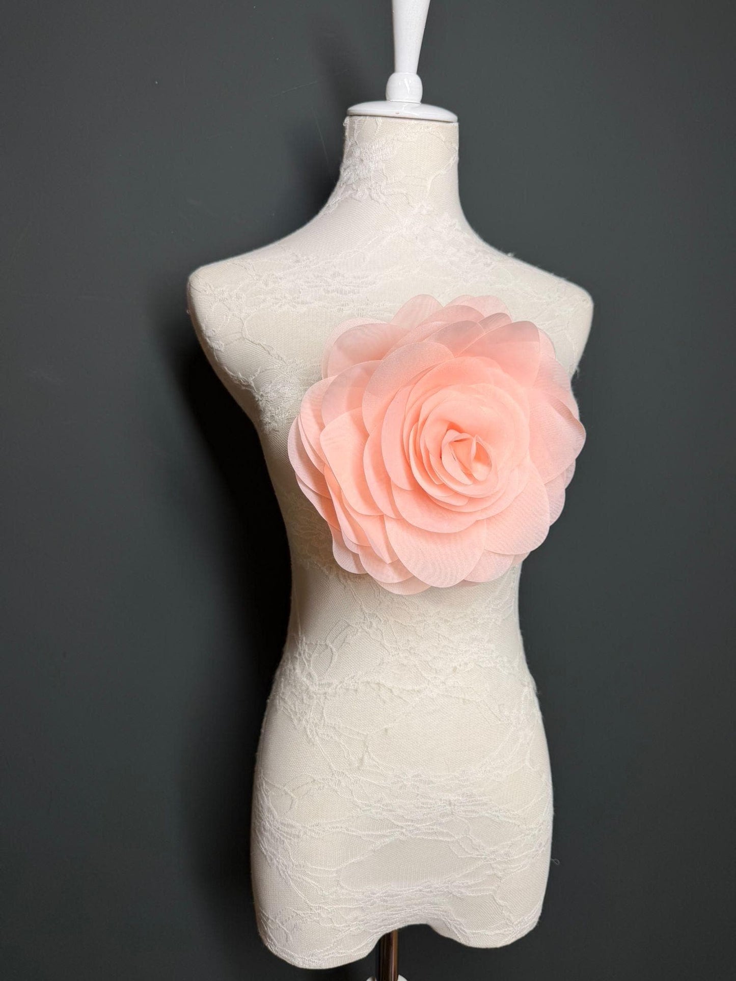 Large Corsage Flower, Peach, 5 colours, 8.5” Wide, 21cm