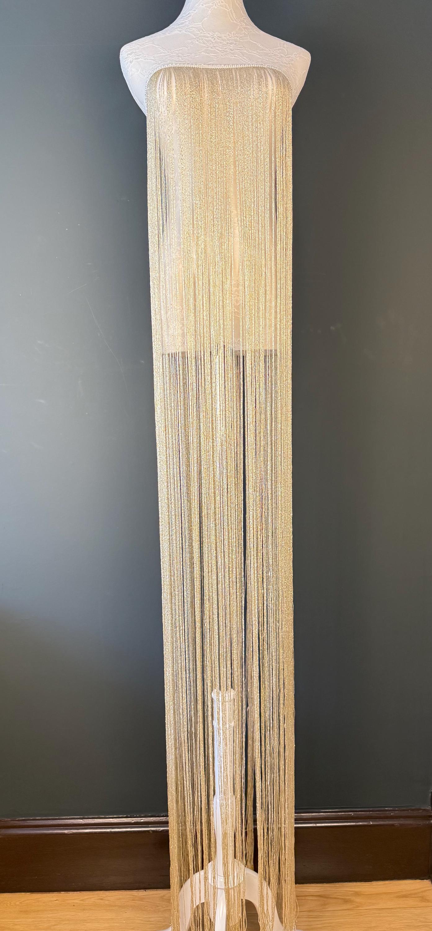 Lurex Fringe Trim 20” Metallic Gold Silver for Costume Dance Dress Sewing