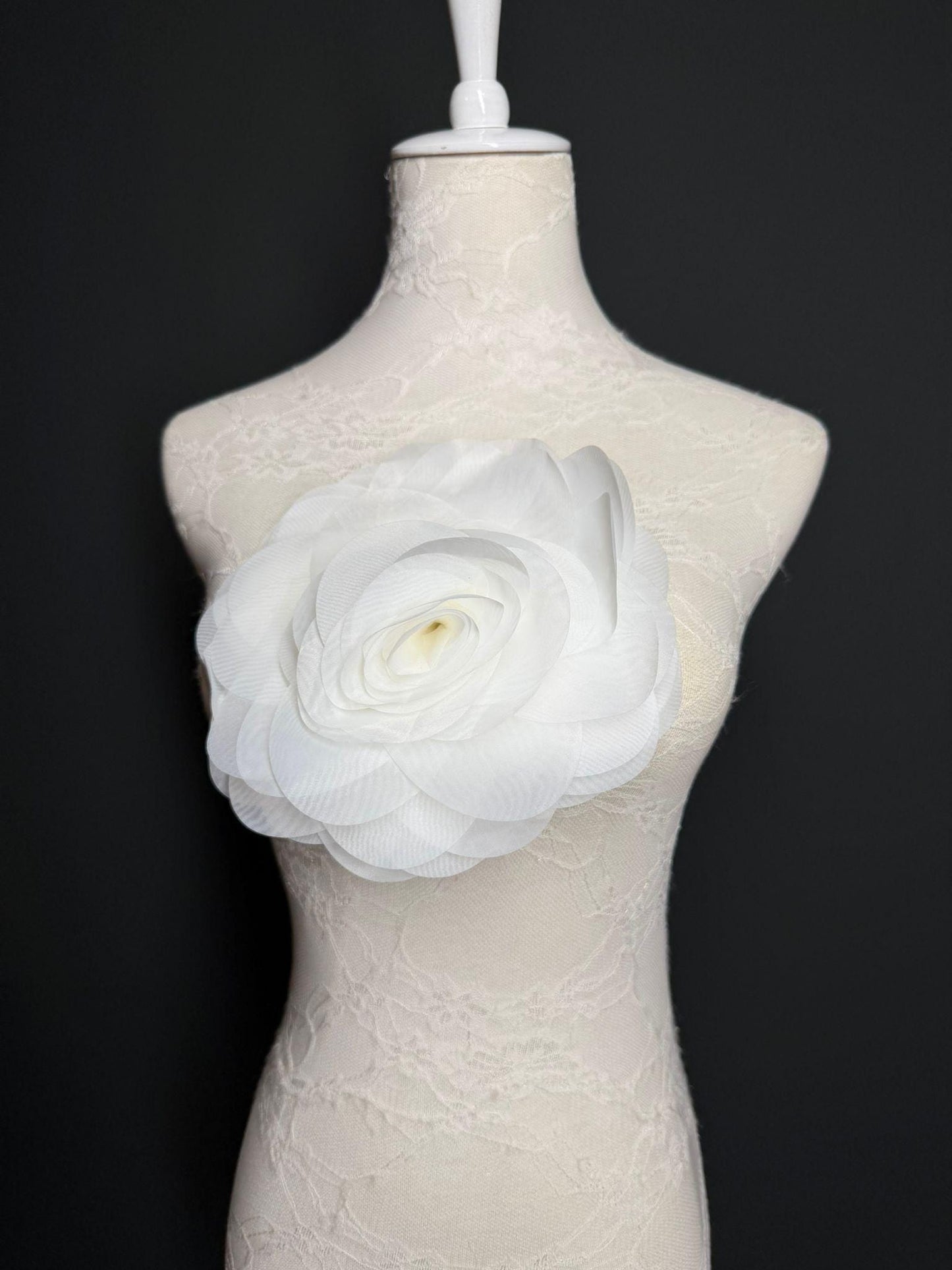 Large Corsage Flower, White, 5 colours, 8.5” Wide, 21cm