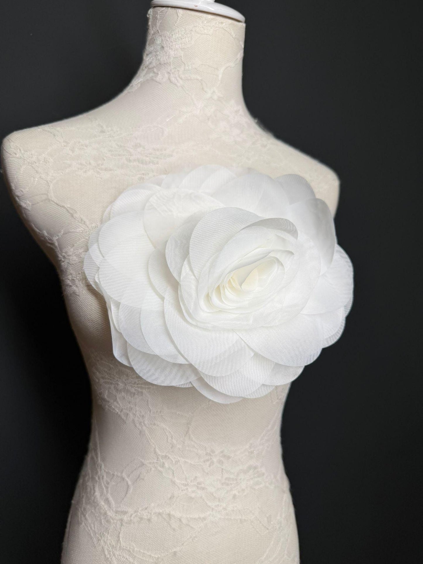 Large Corsage Flower, White, 5 colours, 8.5” Wide, 21cm