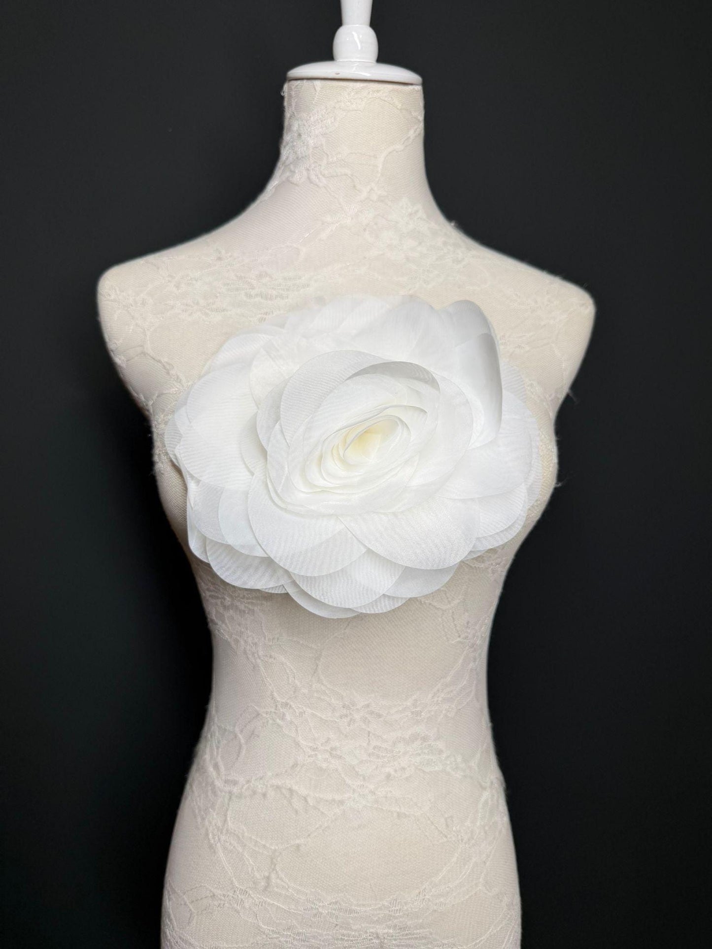 Large Corsage Flower, White, 5 colours, 8.5” Wide, 21cm