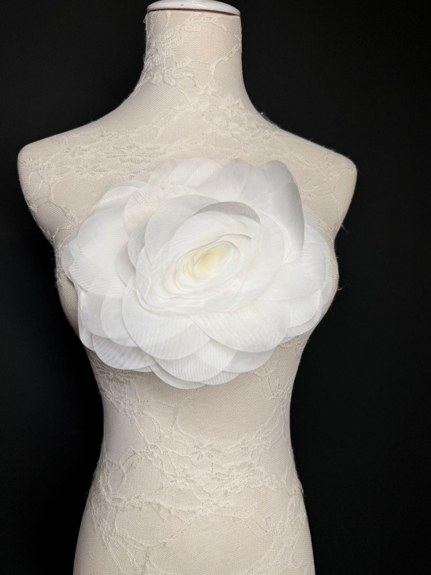 Large Corsage Flower, White, 5 colours, 8.5” Wide, 21cm