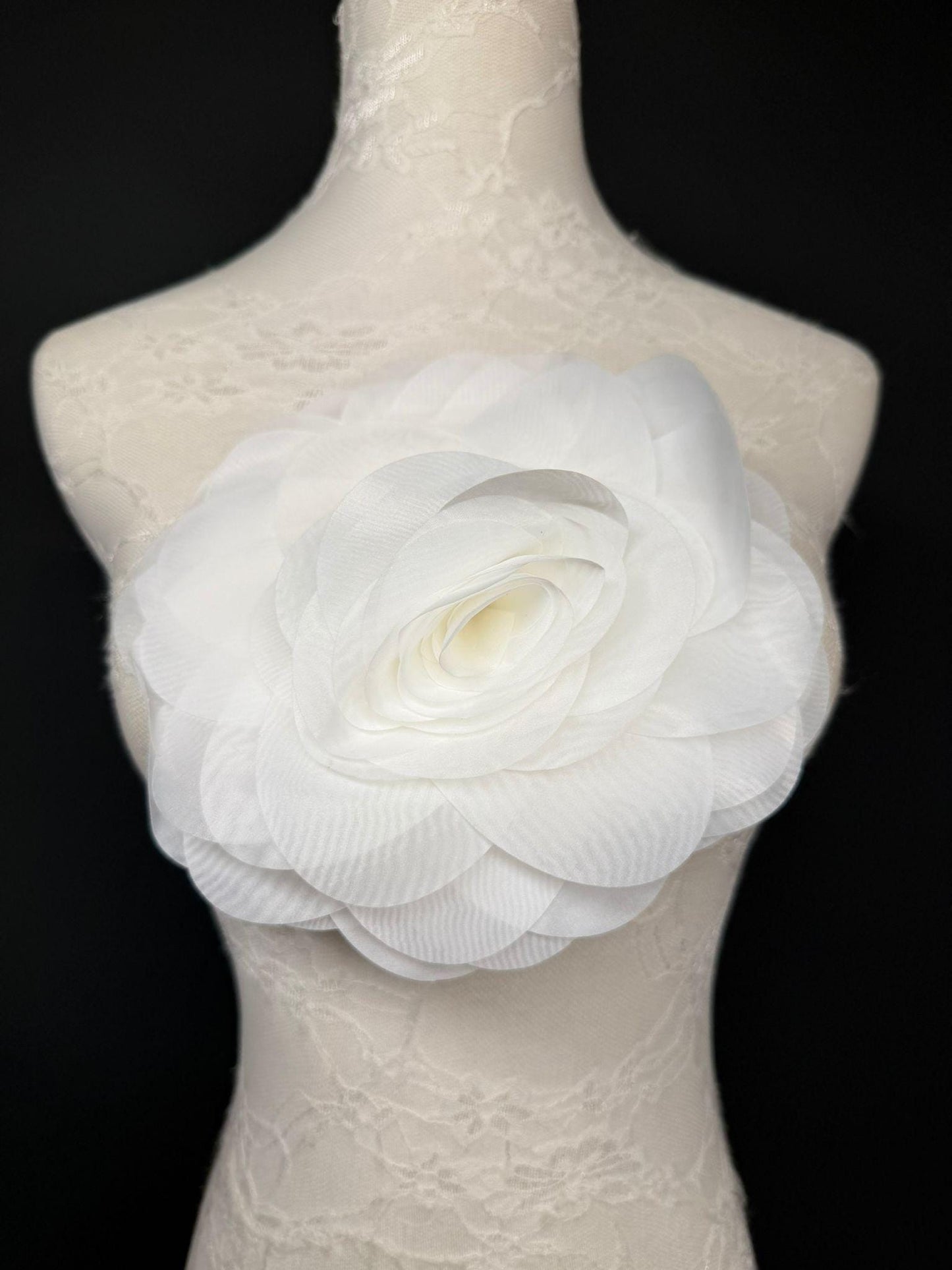Large Corsage Flower, White, 5 colours, 8.5” Wide, 21cm