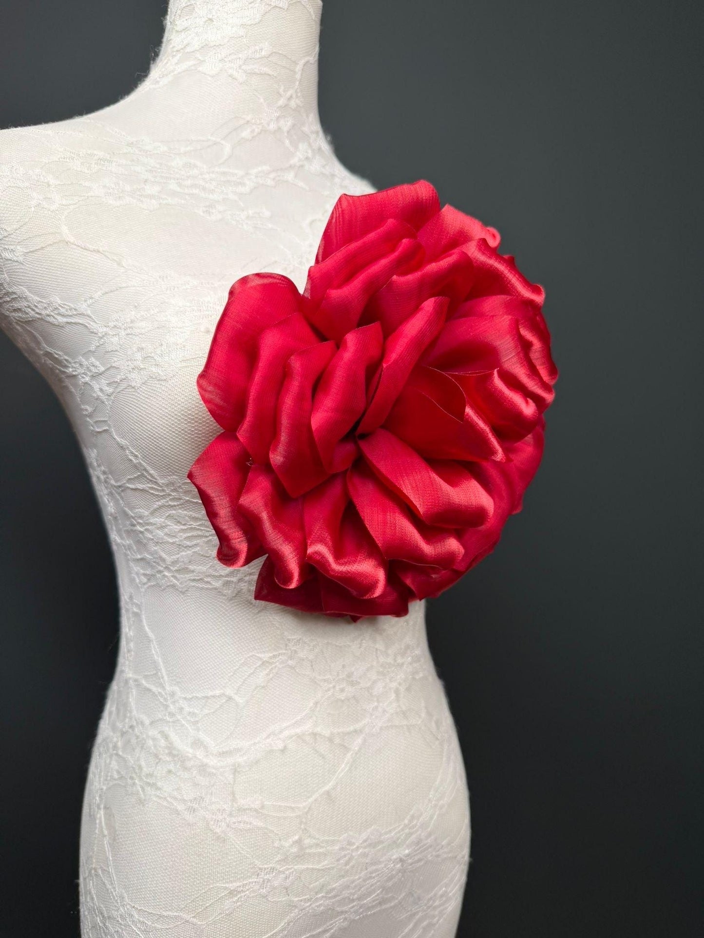 Oversized Large Corsage Flower, Red, 7 colours, 8.5” Wide, 21cm