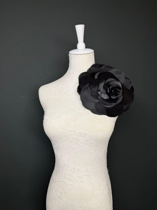 Large Corsage Flower, Black, 5 colours, 8.5” Wide, 21cm