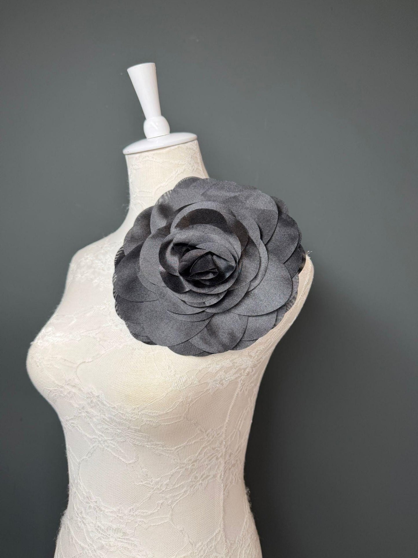 Large Corsage Flower, Black, 5 colours, 8.5” Wide, 21cm
